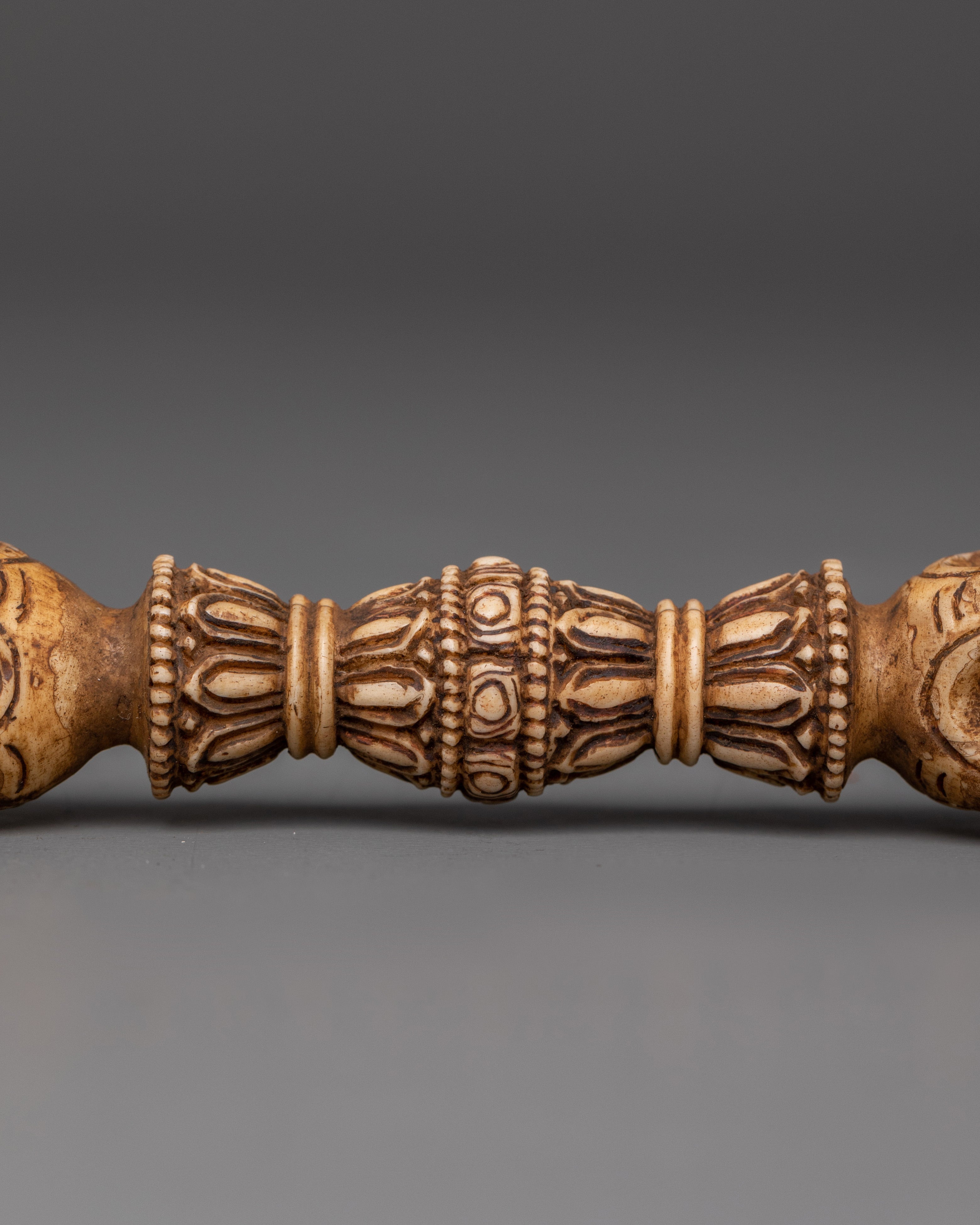 Tibetan Buffalo Bone Vajra | Hand-Carved Dorje Ritual Tool