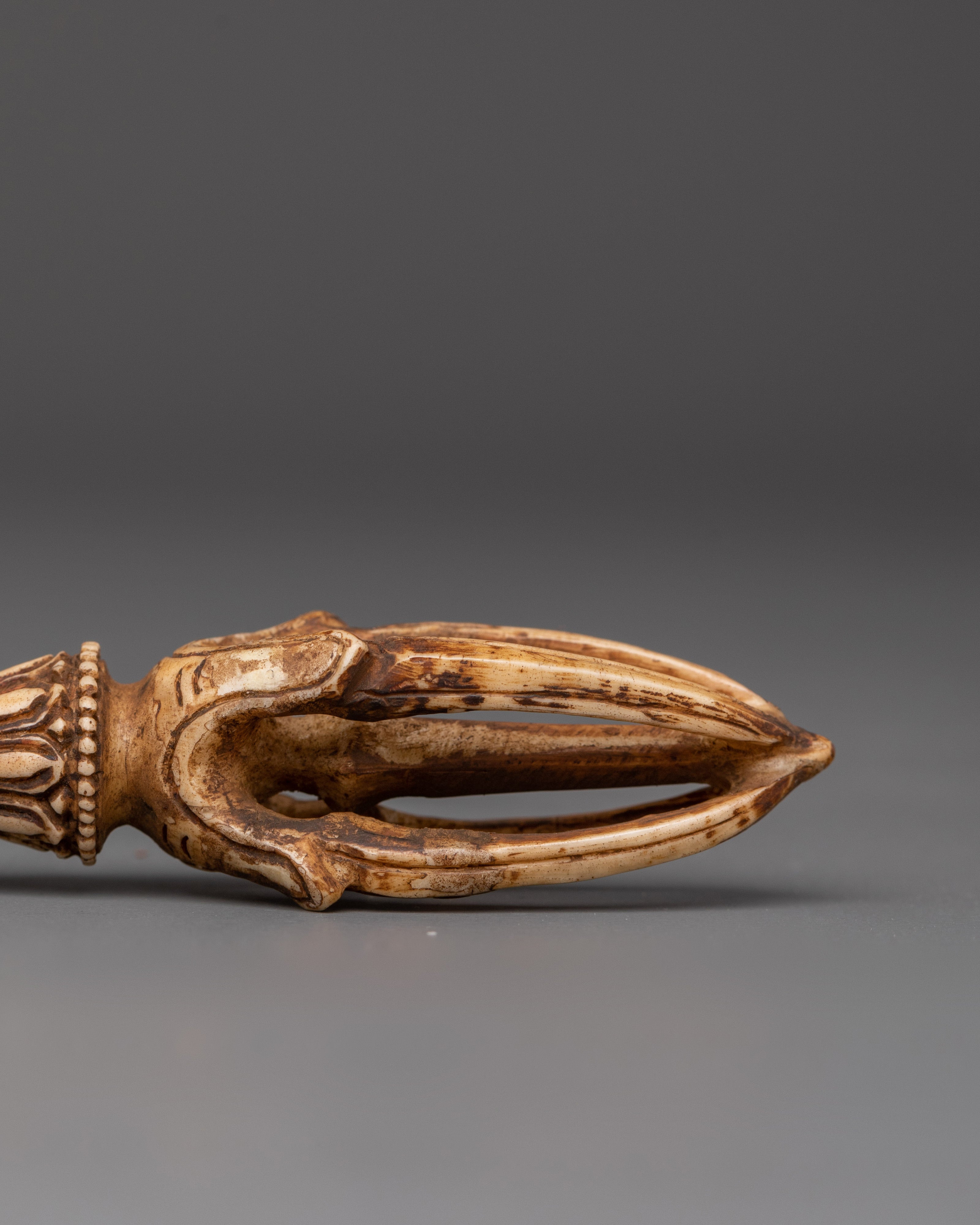 Tibetan Buffalo Bone Vajra | Hand-Carved Dorje Ritual Tool