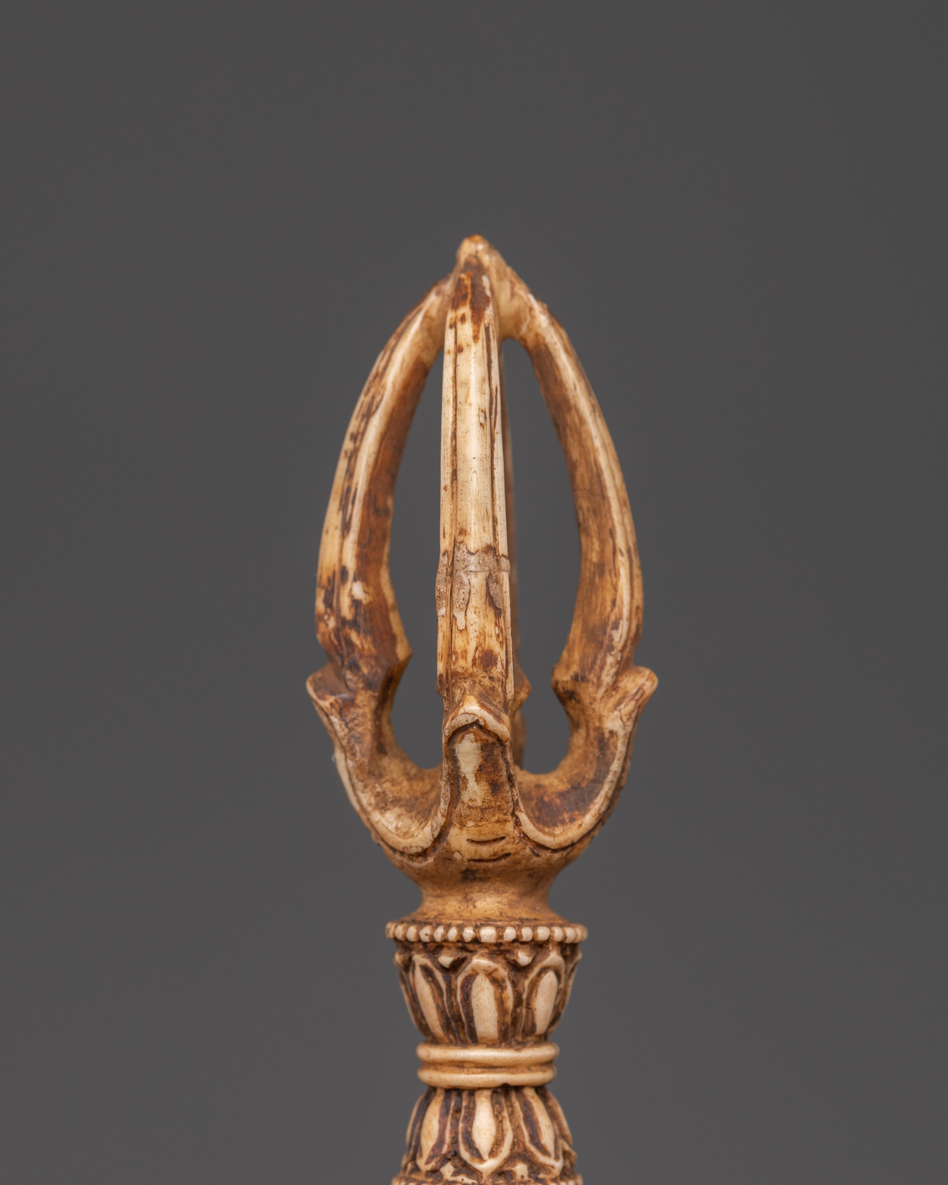 Tibetan Buffalo Bone Vajra | Hand-Carved Dorje Ritual Tool