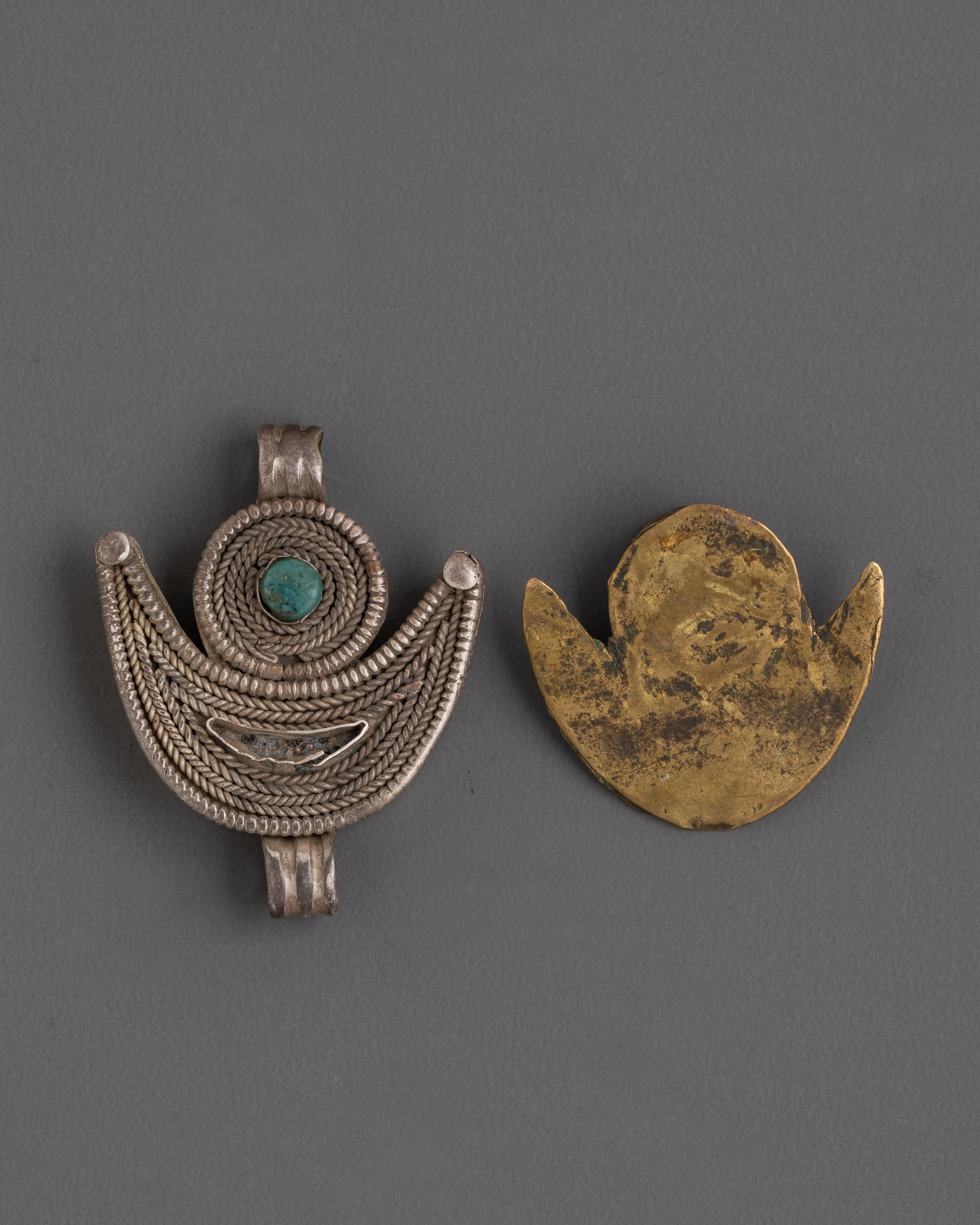Traditional Himalayan Ghau Box Locket with Turquoise Stone
