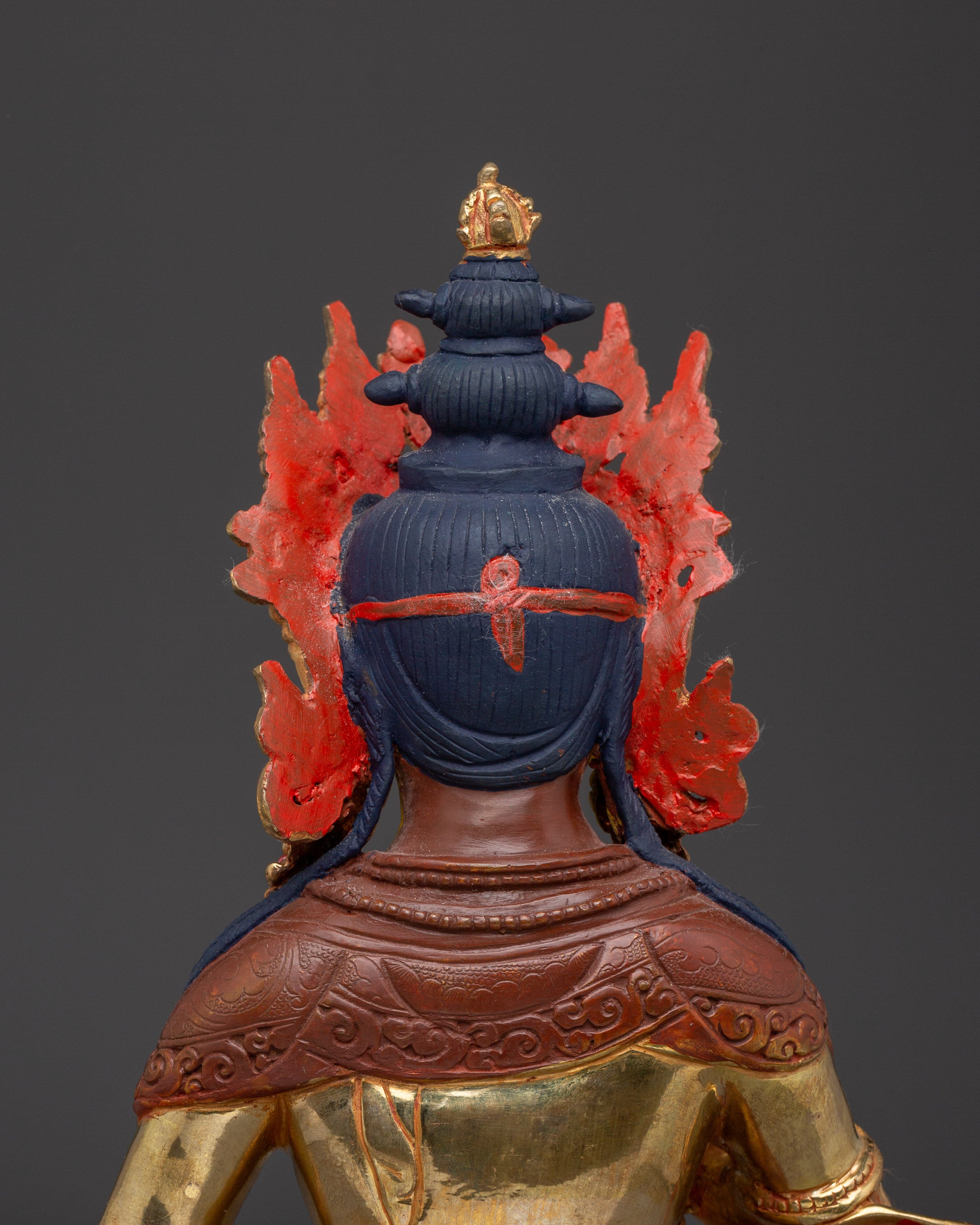 Vajrasattva Traditionally Hand-Carved Bodhisattva Statue | Buddhist Spiritual Sculpture