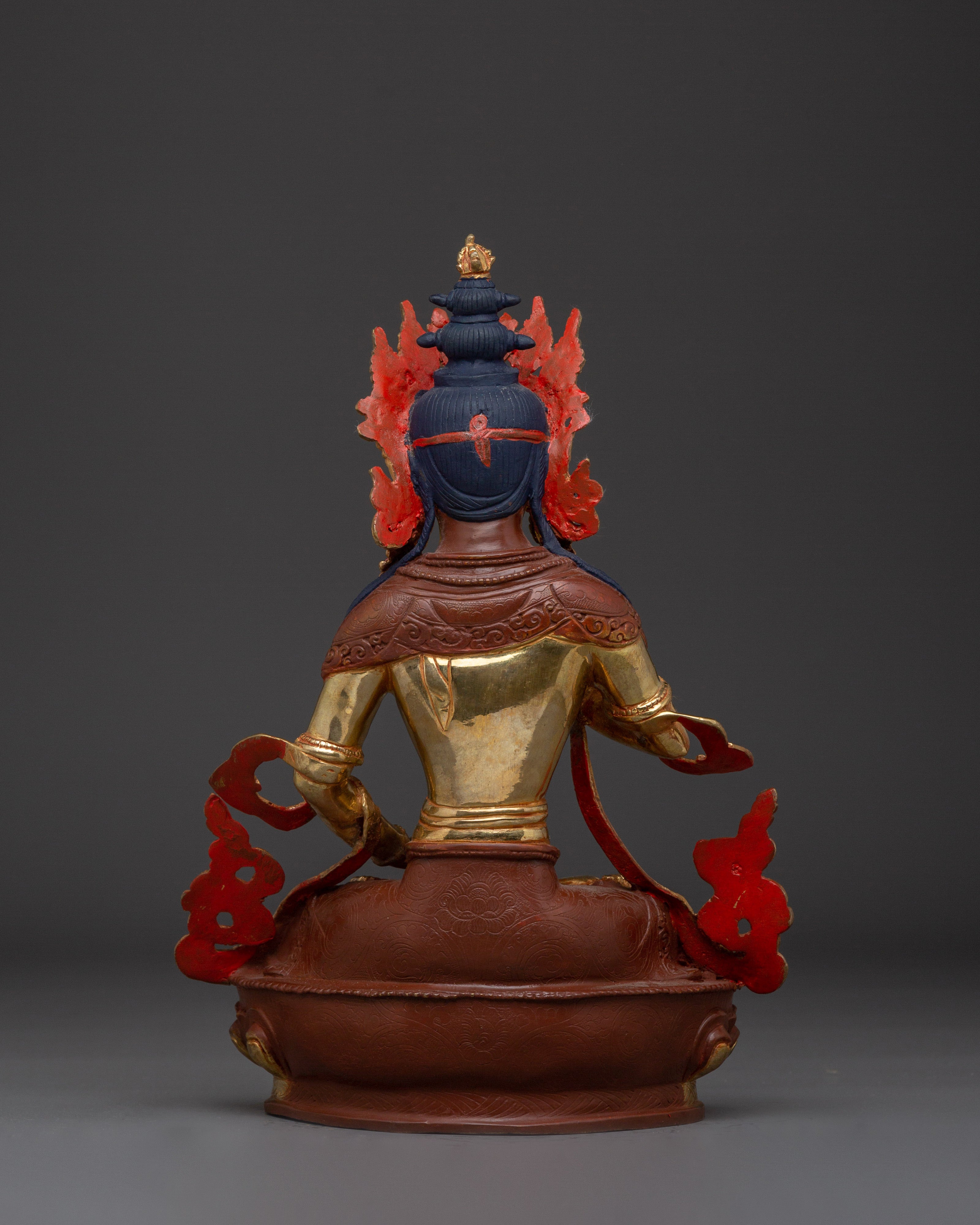 Vajrasattva Traditionally Hand-Carved Bodhisattva Statue | Buddhist Spiritual Sculpture