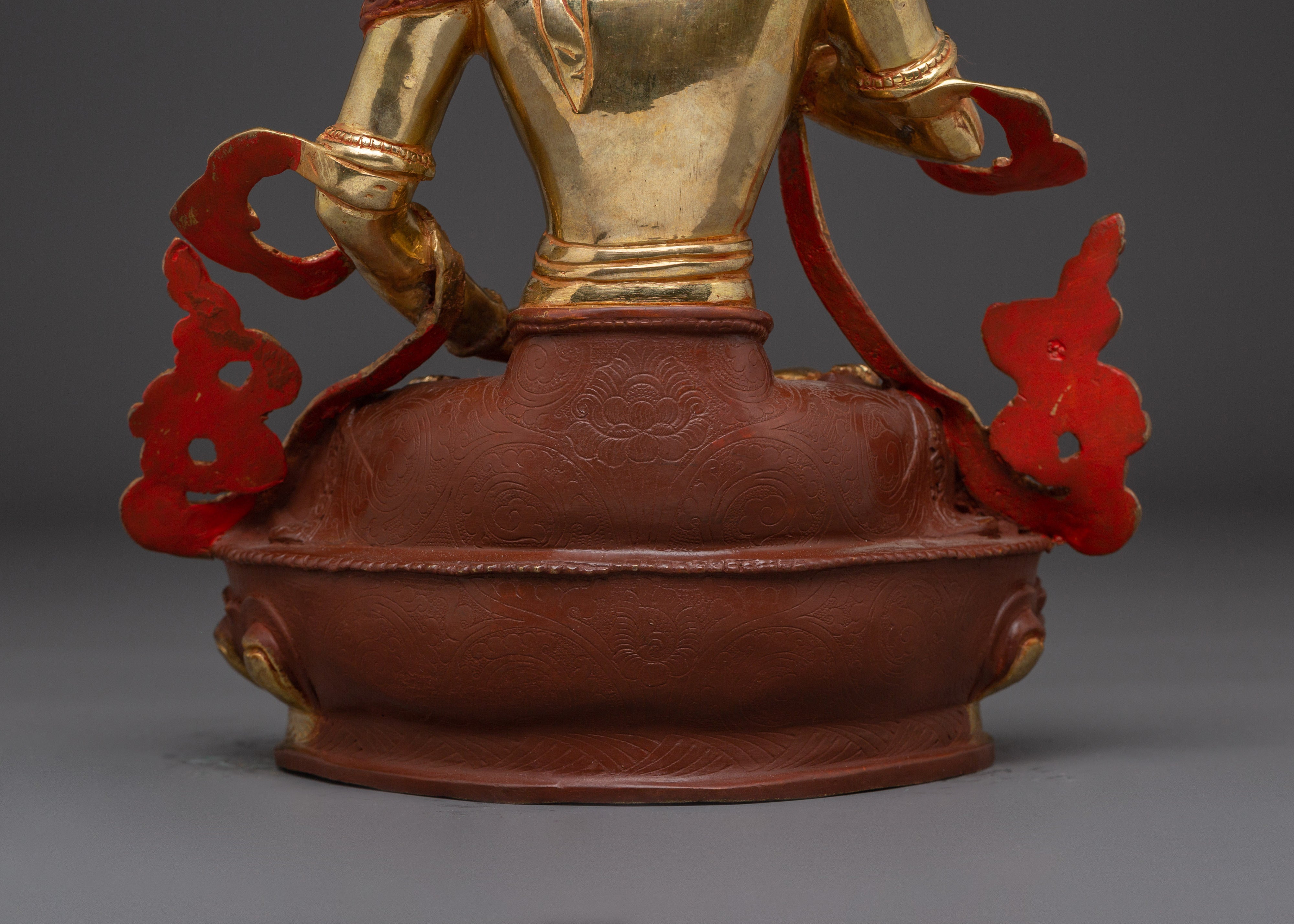 Vajrasattva Traditionally Hand-Carved Bodhisattva Statue | Buddhist Spiritual Sculpture