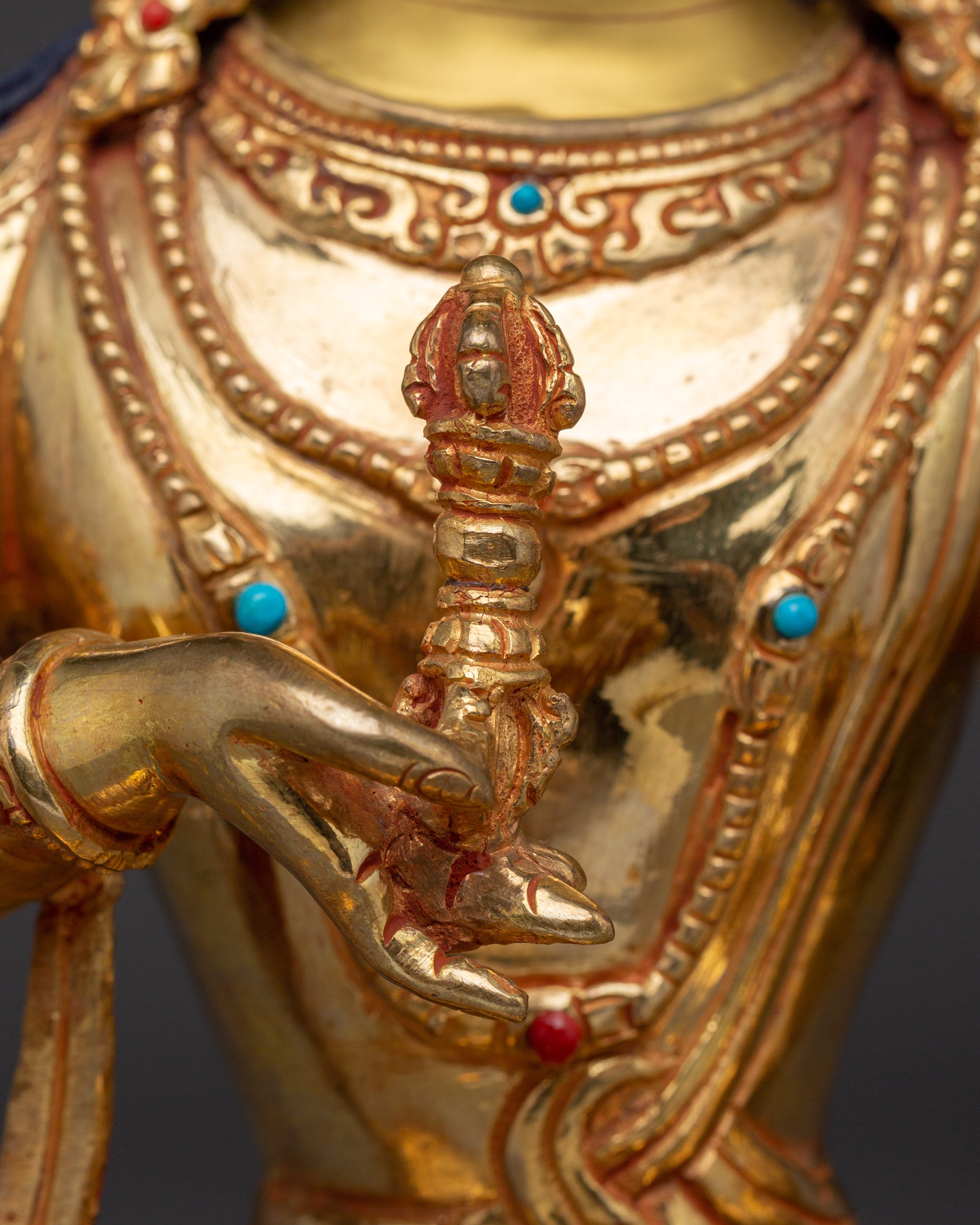 Vajrasattva Traditionally Hand-Carved Bodhisattva Statue | Buddhist Spiritual Sculpture