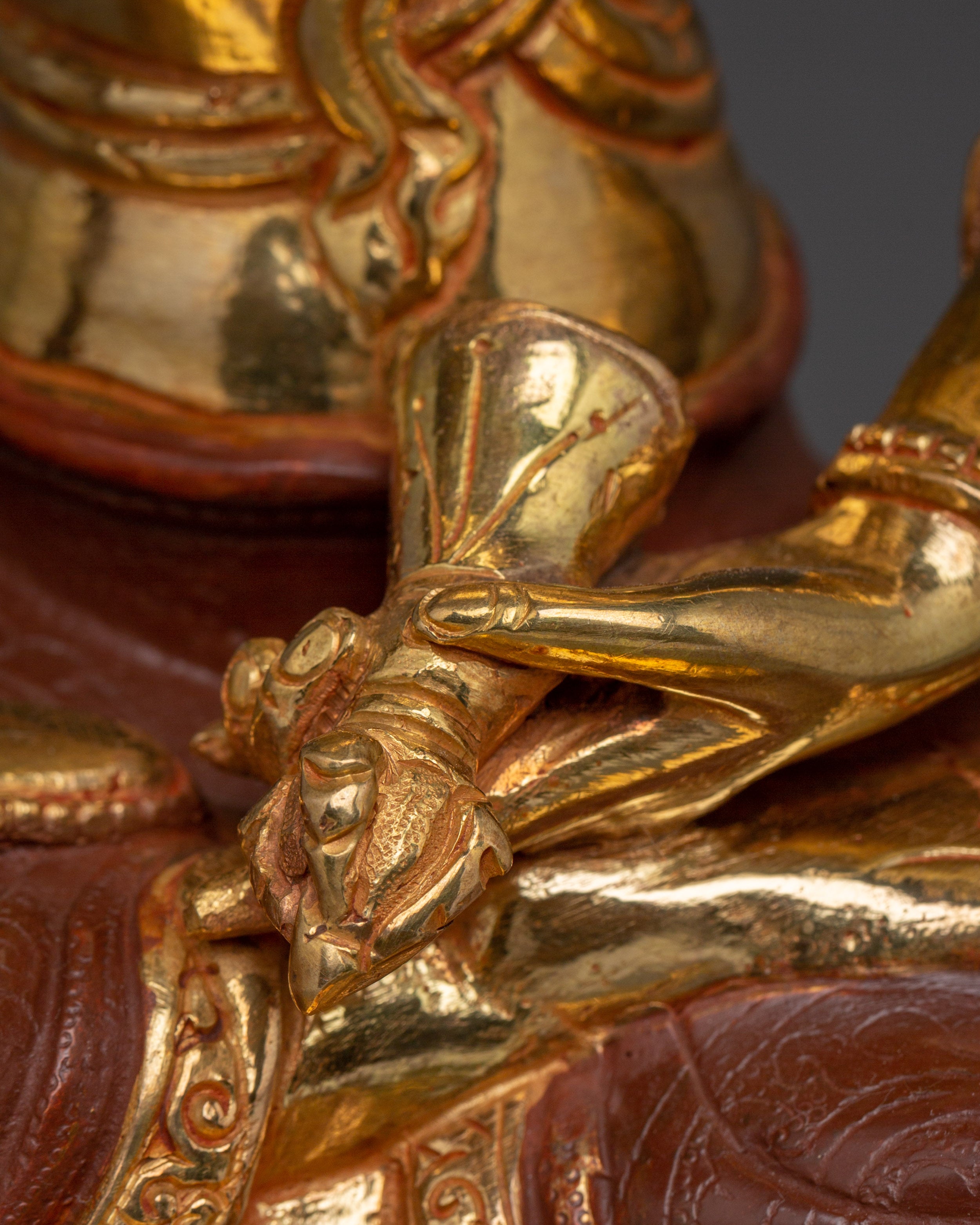 Vajrasattva Traditionally Hand-Carved Bodhisattva Statue | Buddhist Spiritual Sculpture