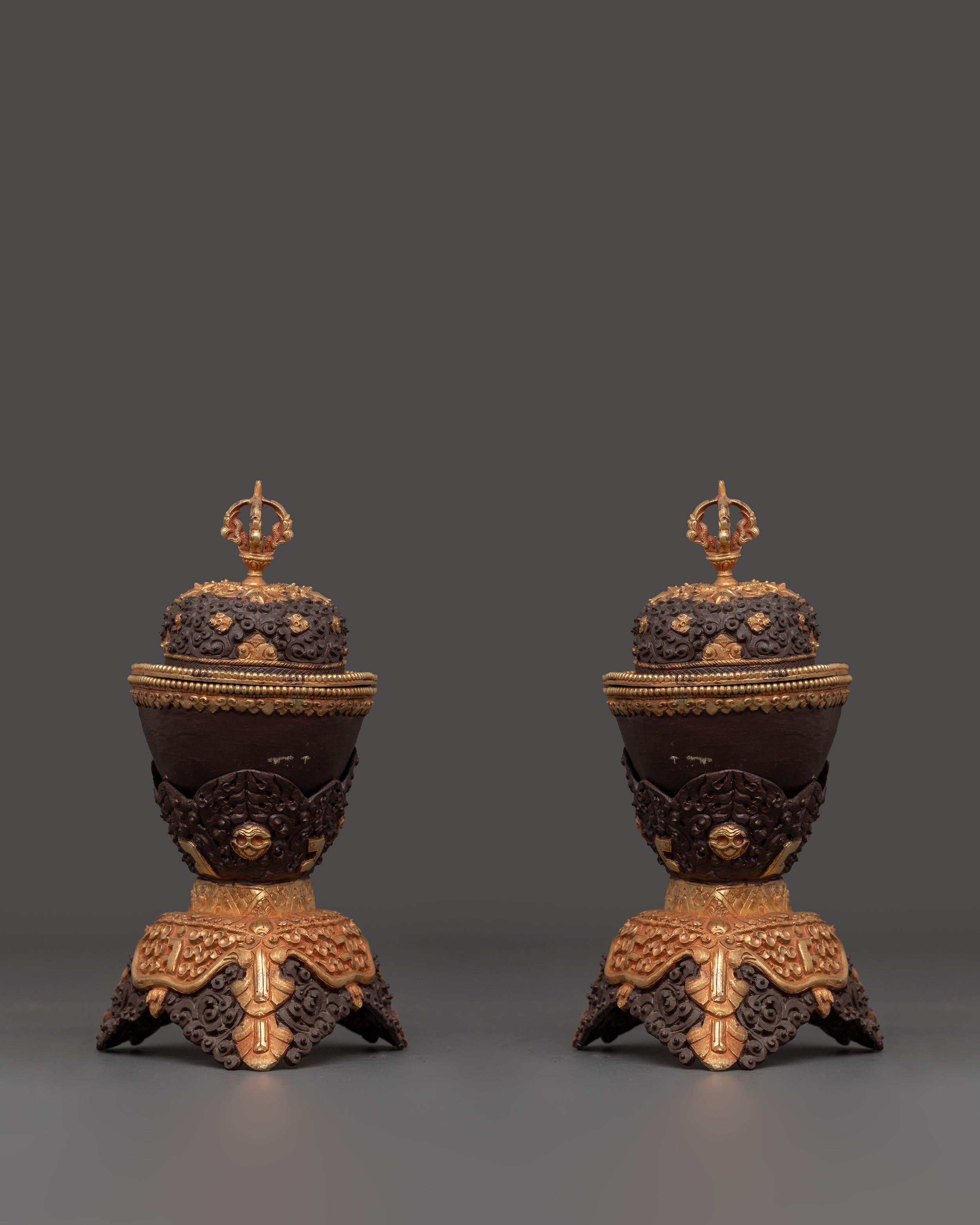Copper Kapala Offering Set | For Tantric Ceremonies & Tibetan Buddhist Offerings