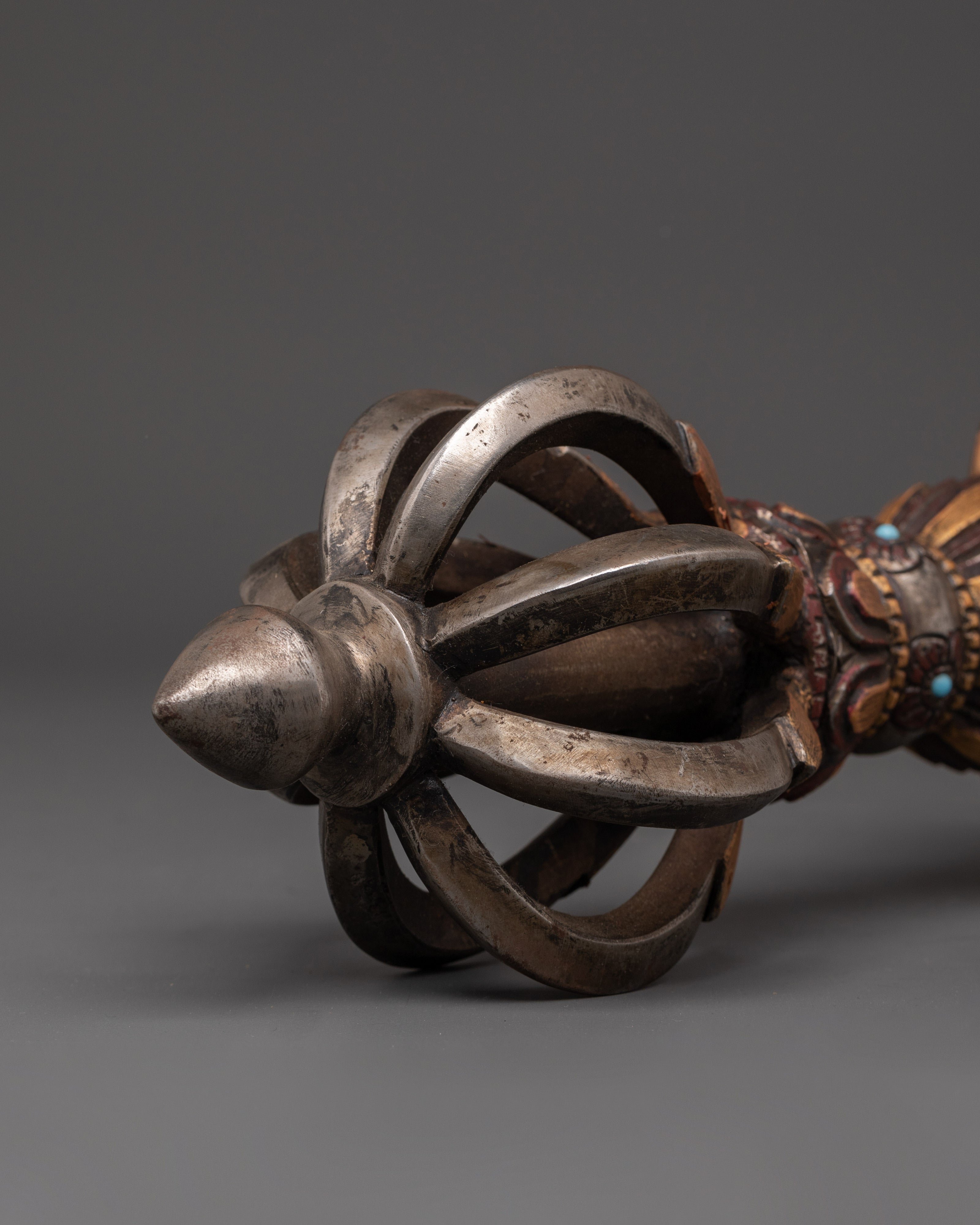 Powerful Iron Vajra | Buddhist ritual object with Sacred Symbols