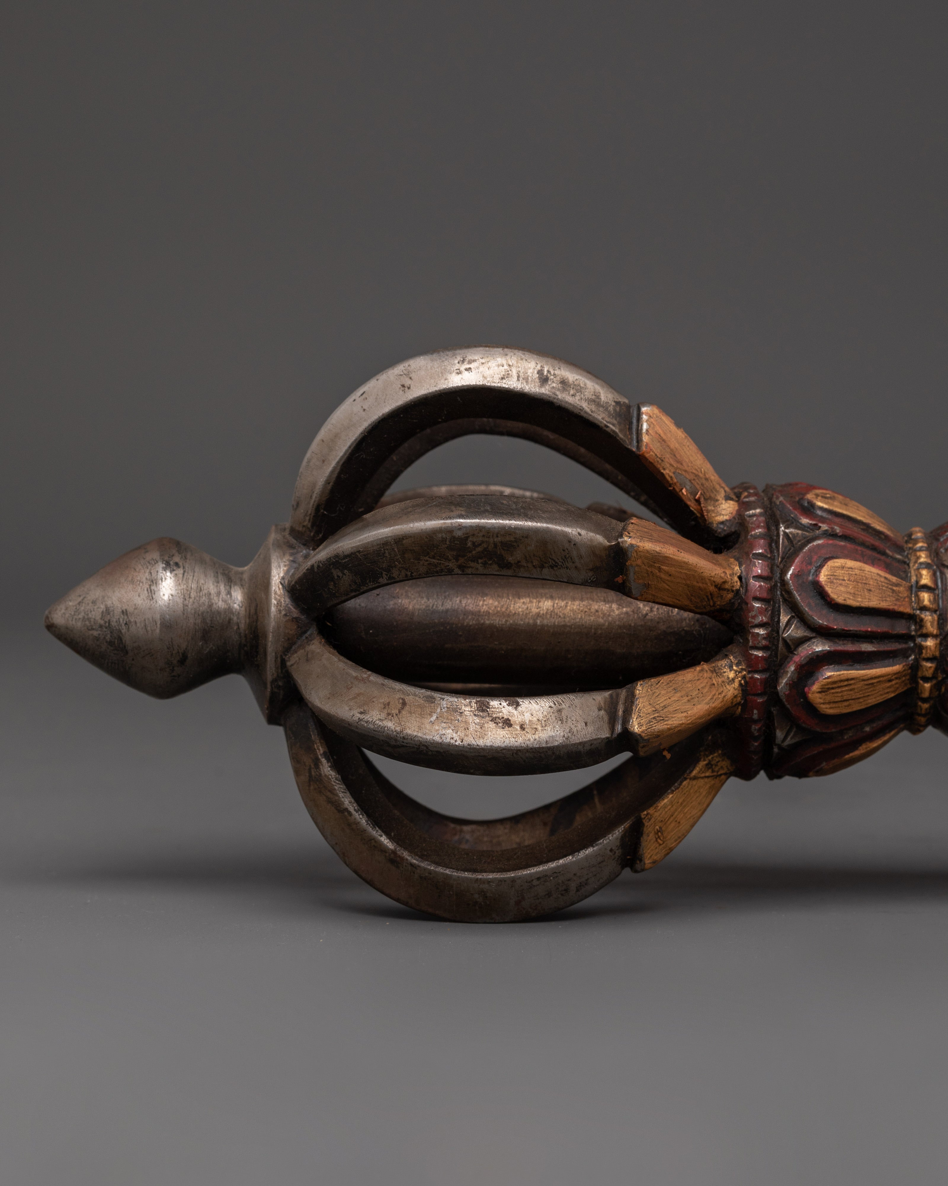 Powerful Iron Vajra | Buddhist ritual object with Sacred Symbols