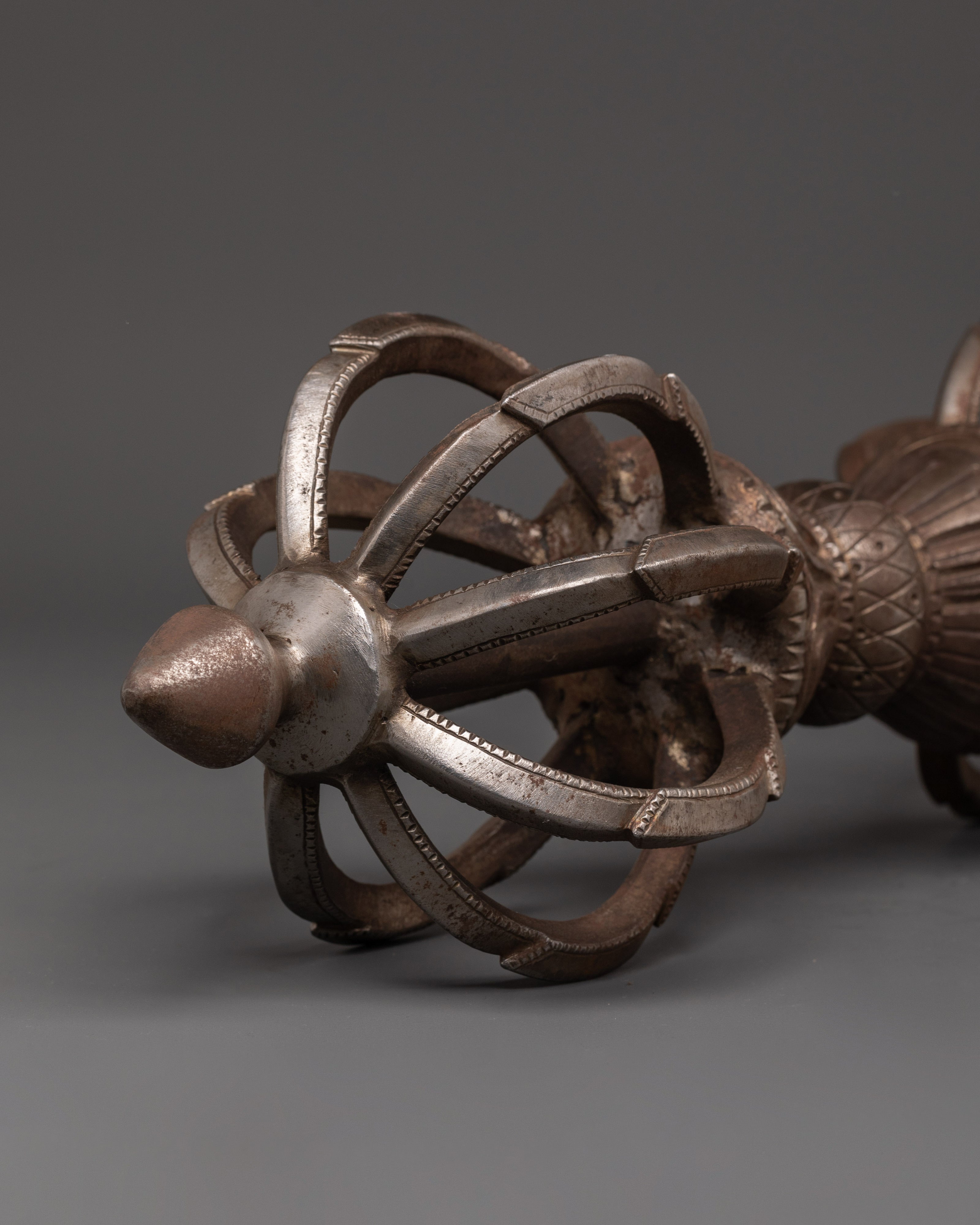 Handcrafted 7kg Tibetan Vajra | Iron Ritual Dorje for Buddhist Ceremonies