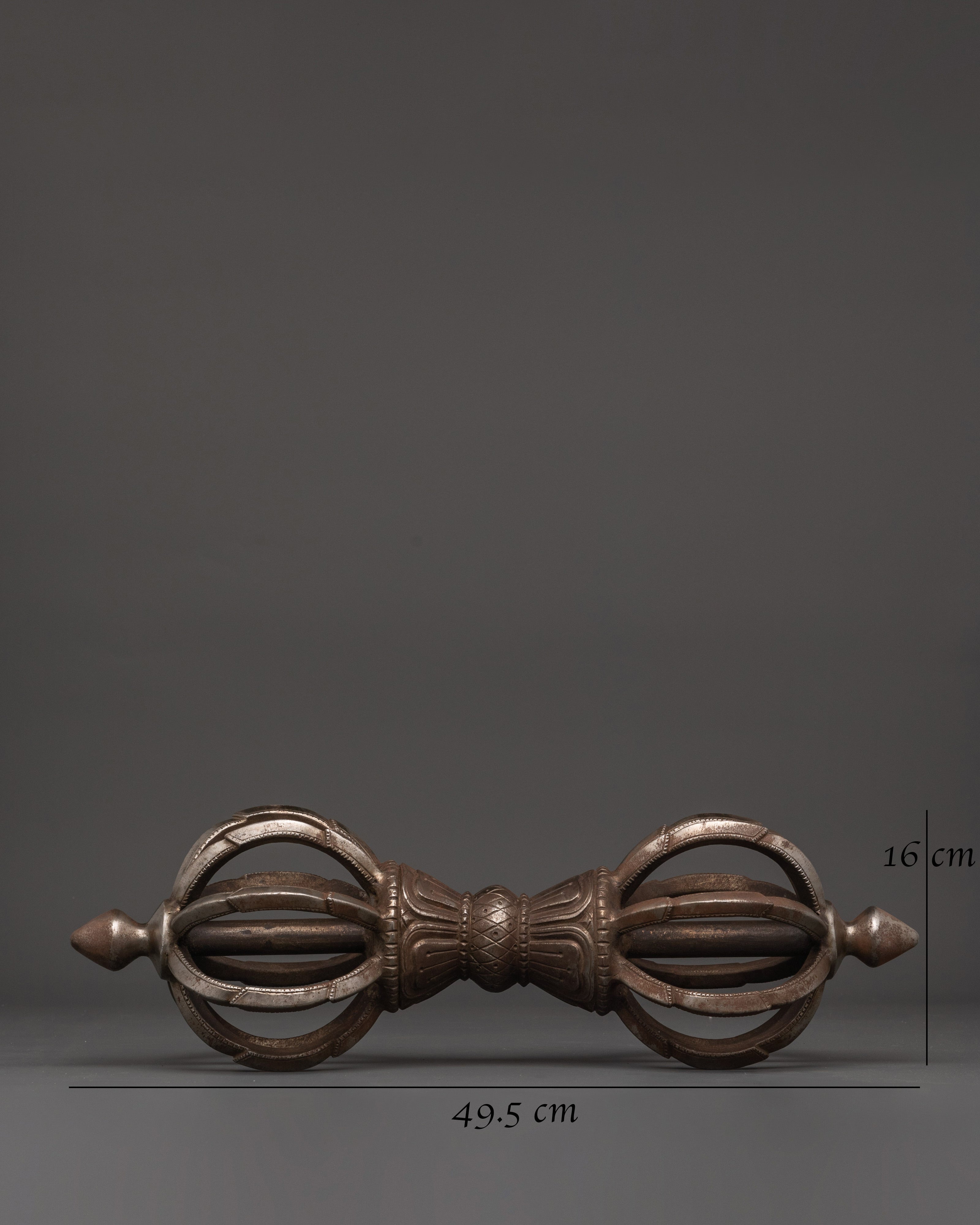 Handcrafted 7kg Tibetan Vajra | Iron Ritual Dorje for Buddhist Ceremonies
