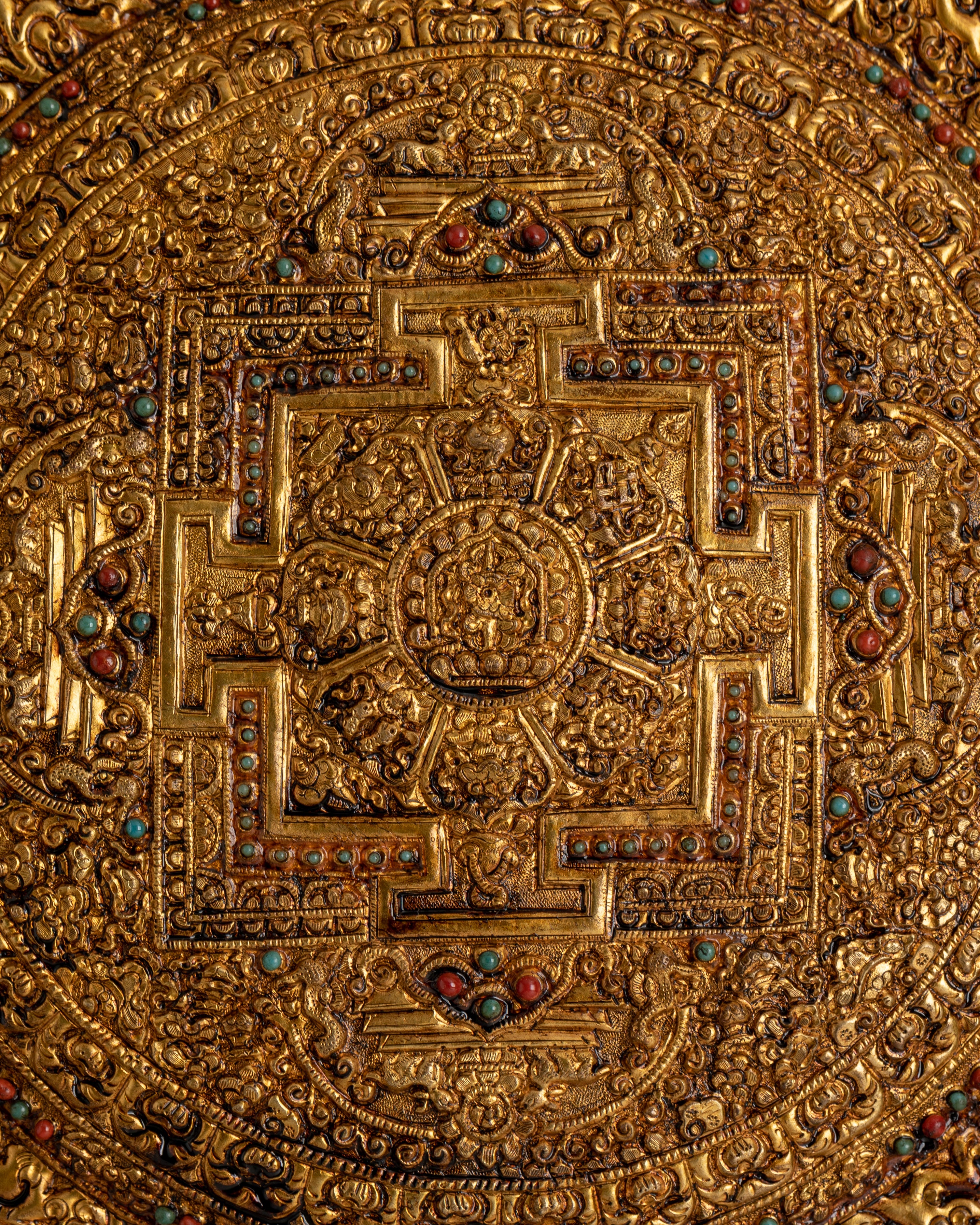 Copper Made Sacred Wall Hanging | Traditional Handcarved Spiritual Home Decor