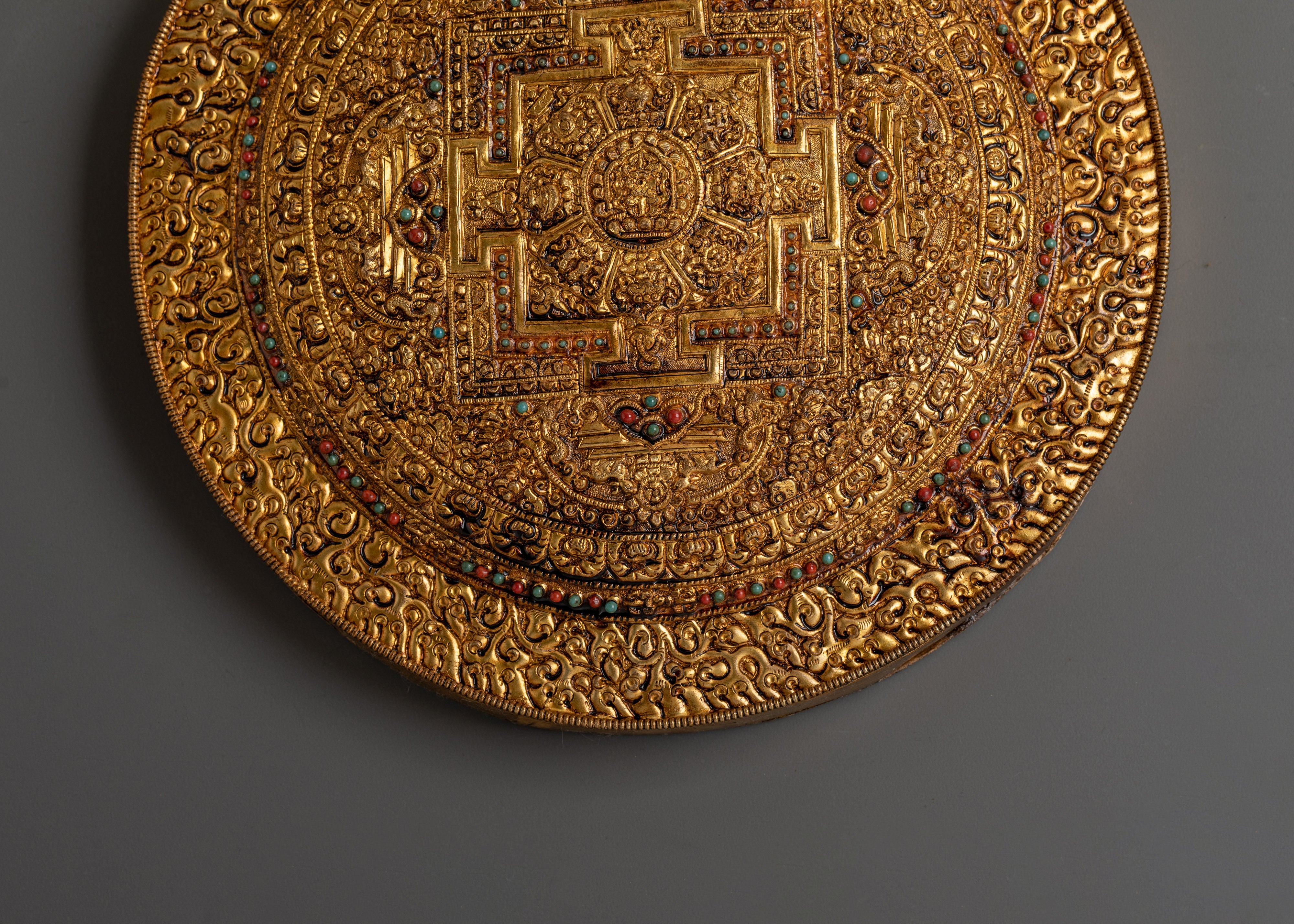 Copper Made Sacred Wall Hanging | Traditional Handcarved Spiritual Home Decor