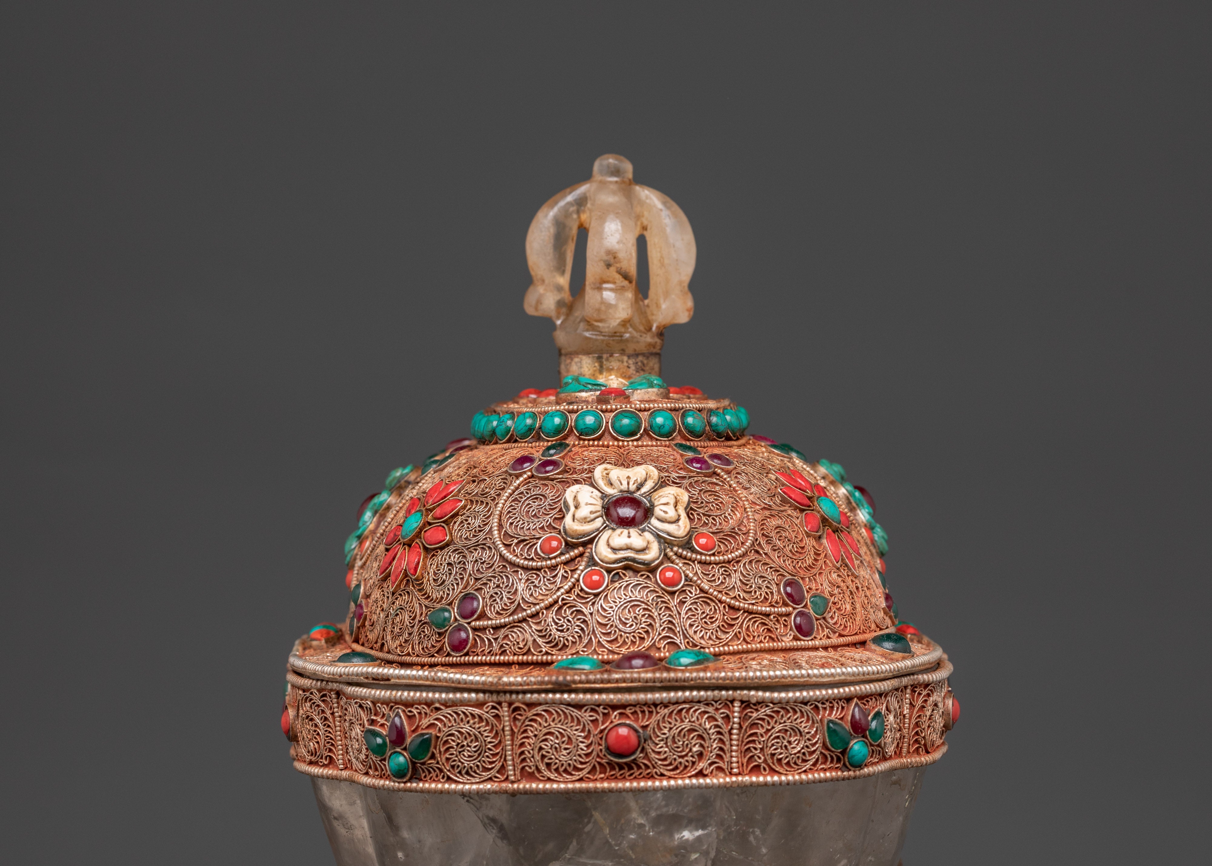 Handcrafted Decorative Kapala Ritual Cup | Tibetan Altar Vessel