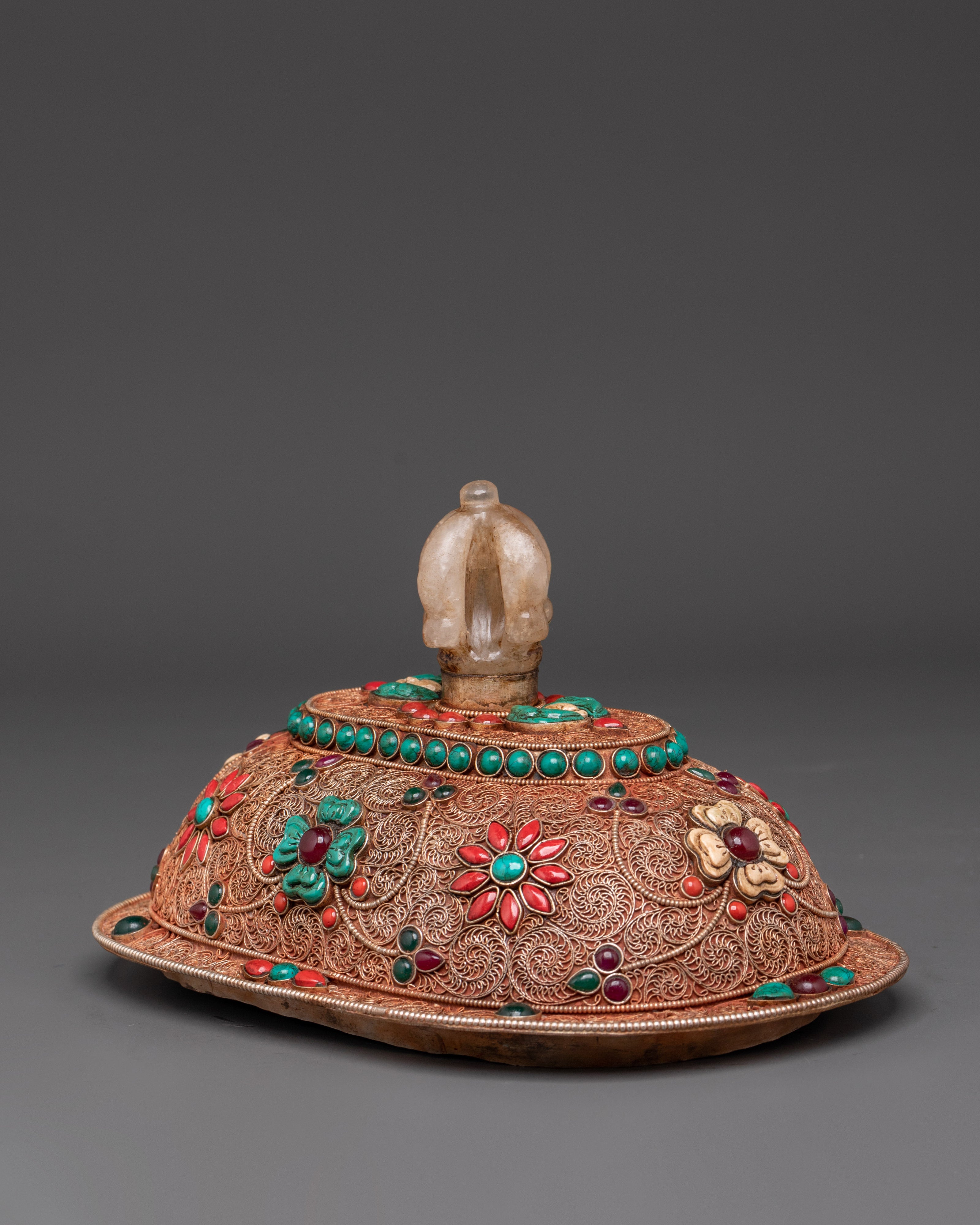 Handcrafted Decorative Kapala Ritual Cup | Tibetan Altar Vessel