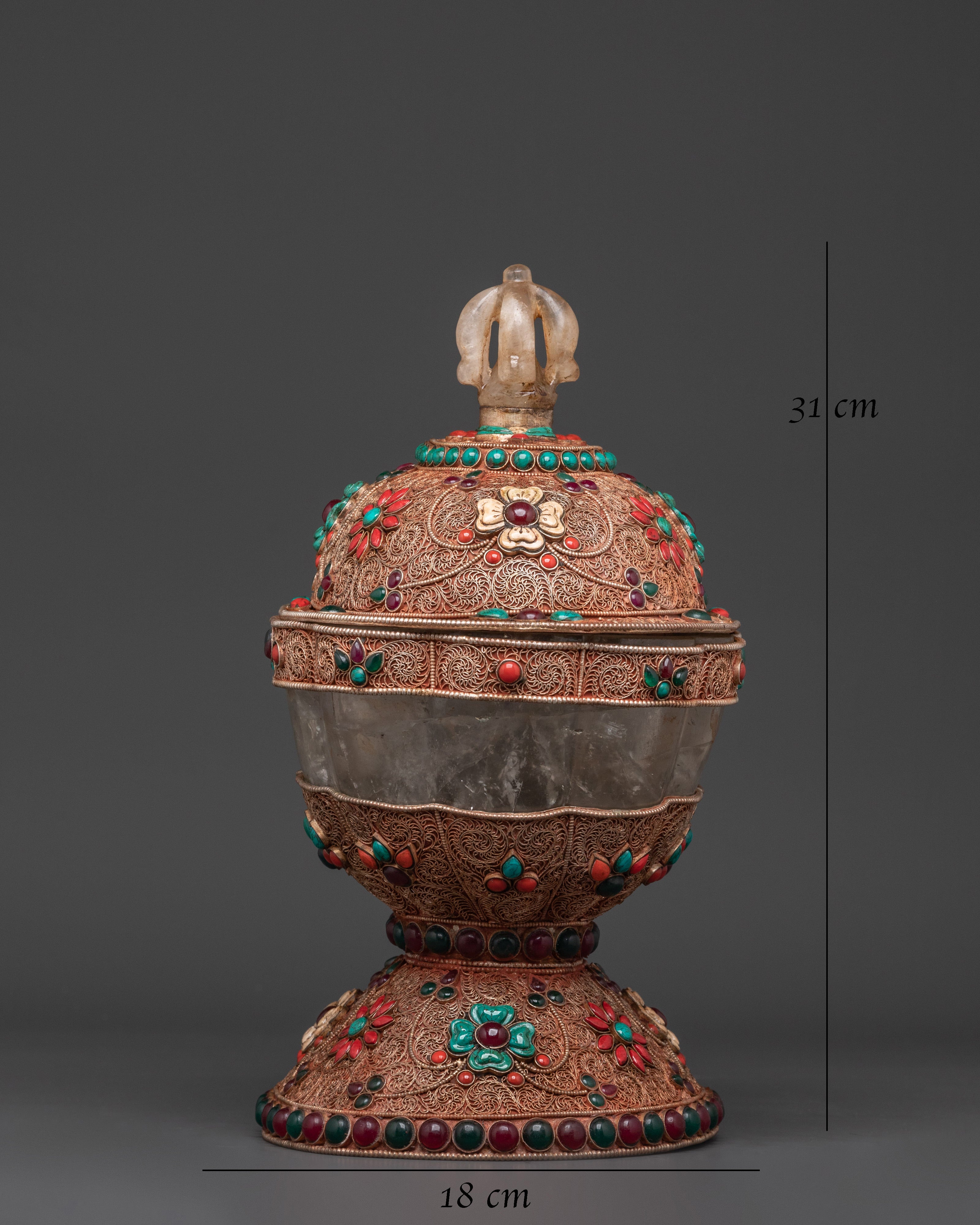 Handcrafted Decorative Kapala Ritual Cup | Tibetan Altar Vessel