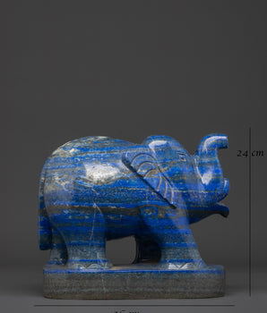 Lapis Lazuli Elephant Statue | Symbol of Wisdom and Strength