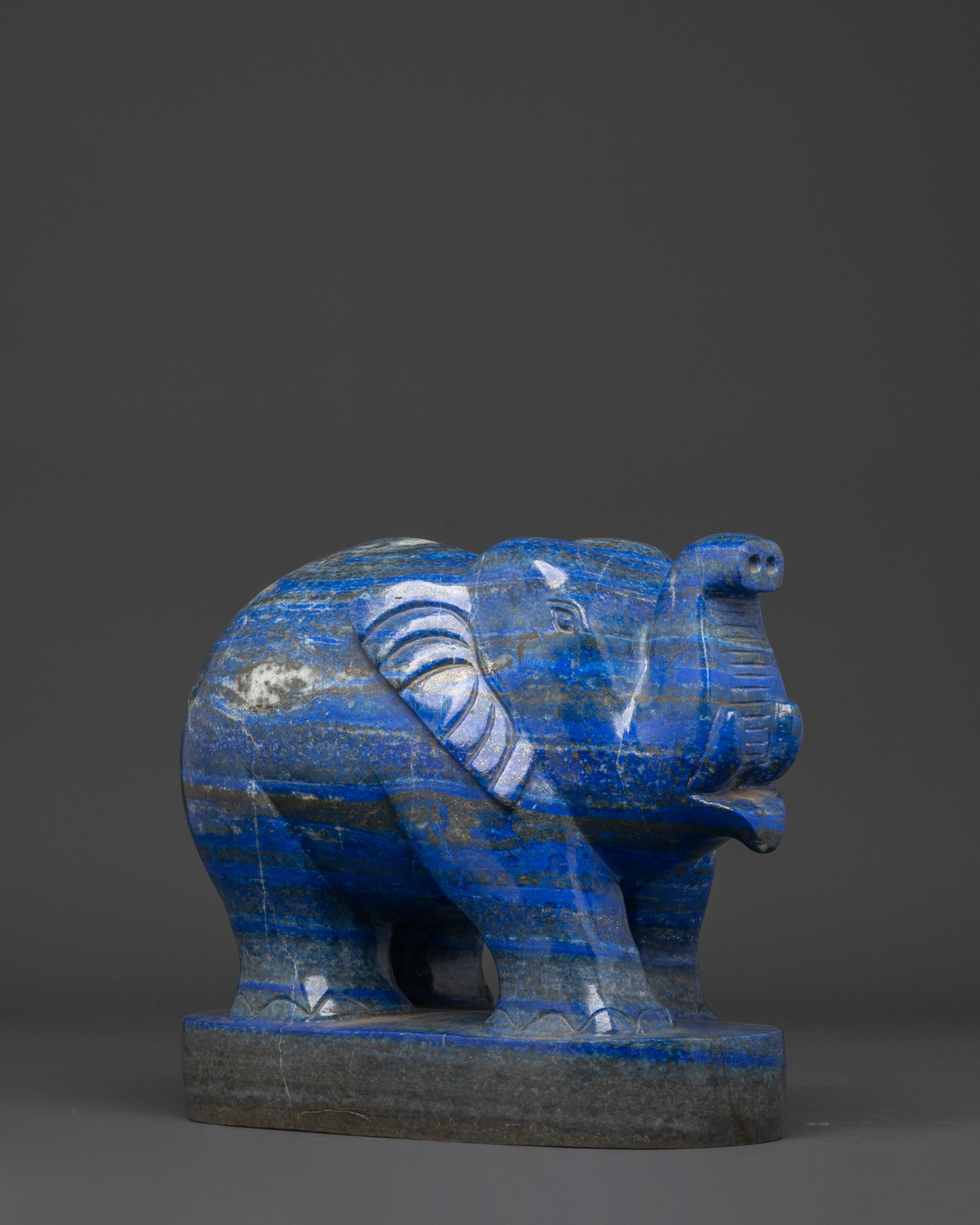Lapis Lazuli Elephant Statue | Symbol of Wisdom and Strength