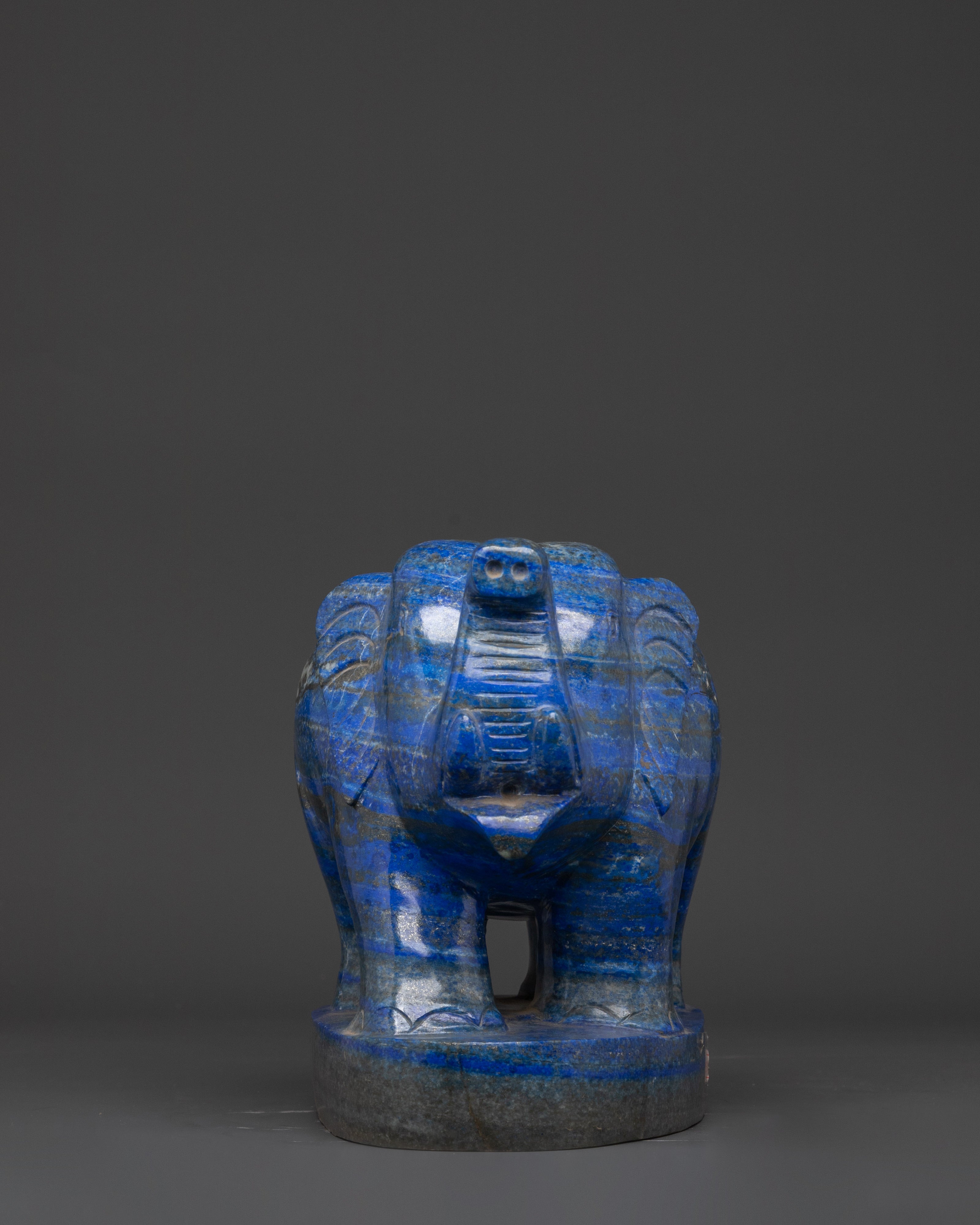 Lapis Lazuli Elephant Statue | Symbol of Wisdom and Strength