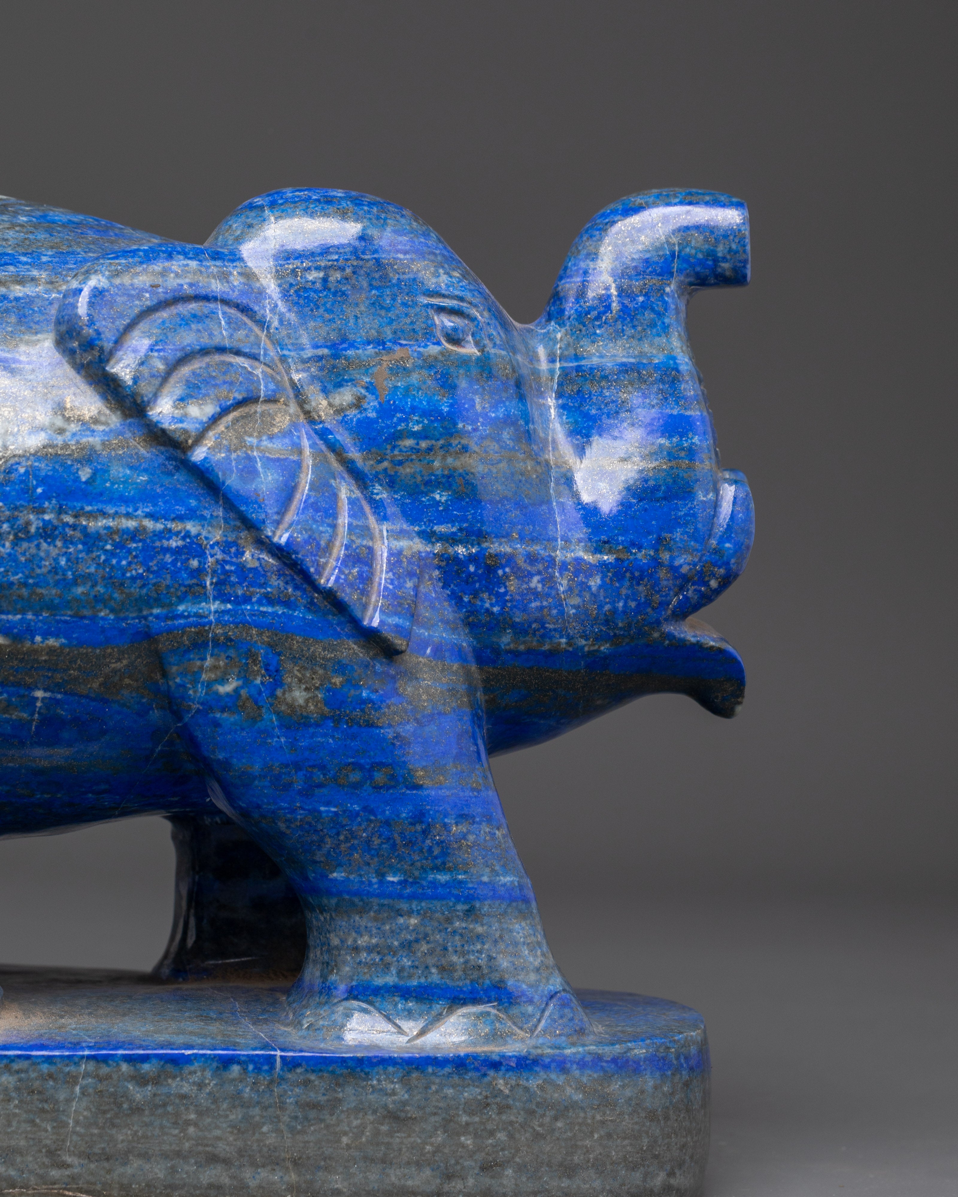 Lapis Lazuli Elephant Statue | Symbol of Wisdom and Strength