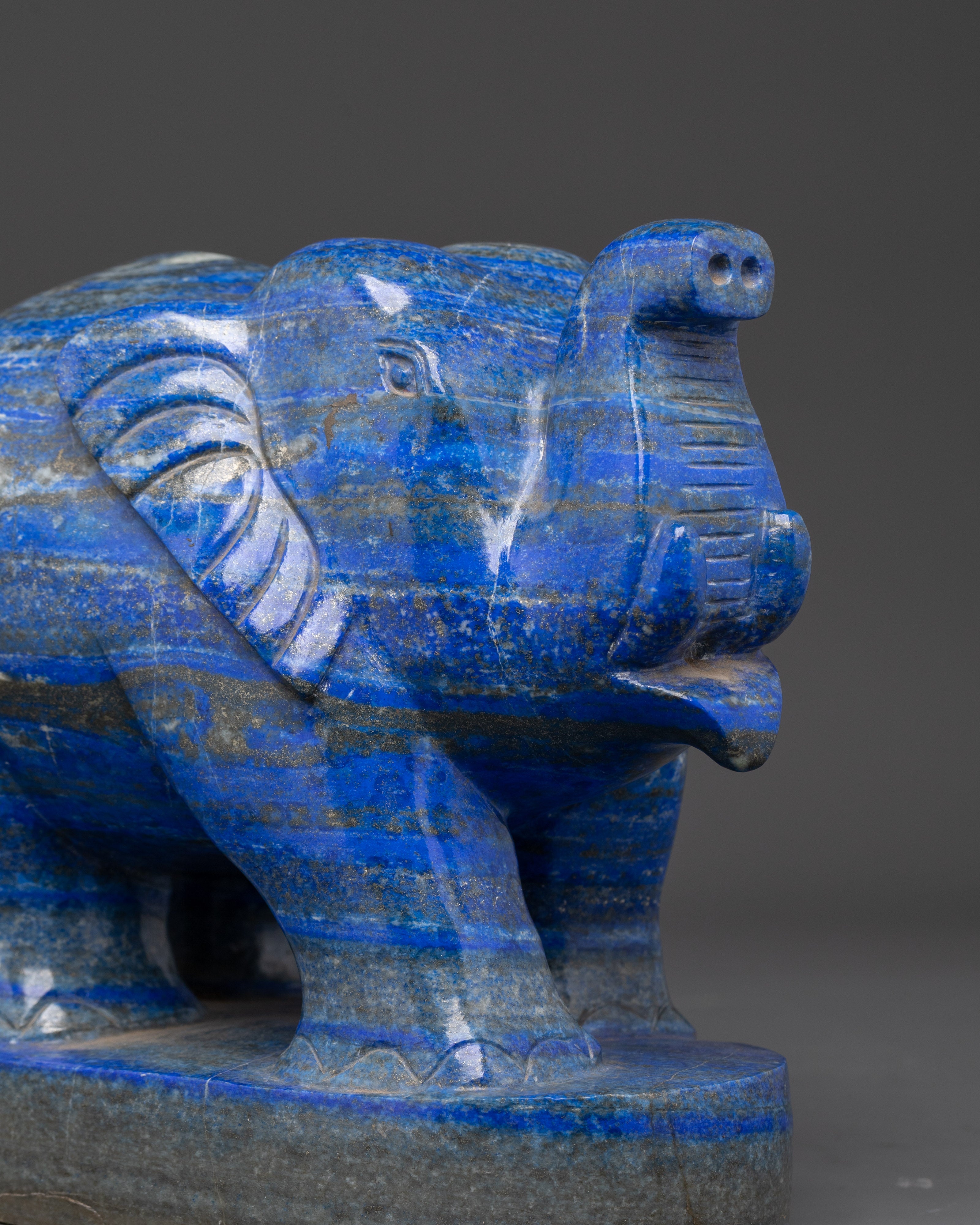 Lapis Lazuli Elephant Statue | Symbol of Wisdom and Strength