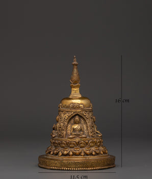 Handcrafted Brass Buddhist Stupa | Spiritual Altar Decor