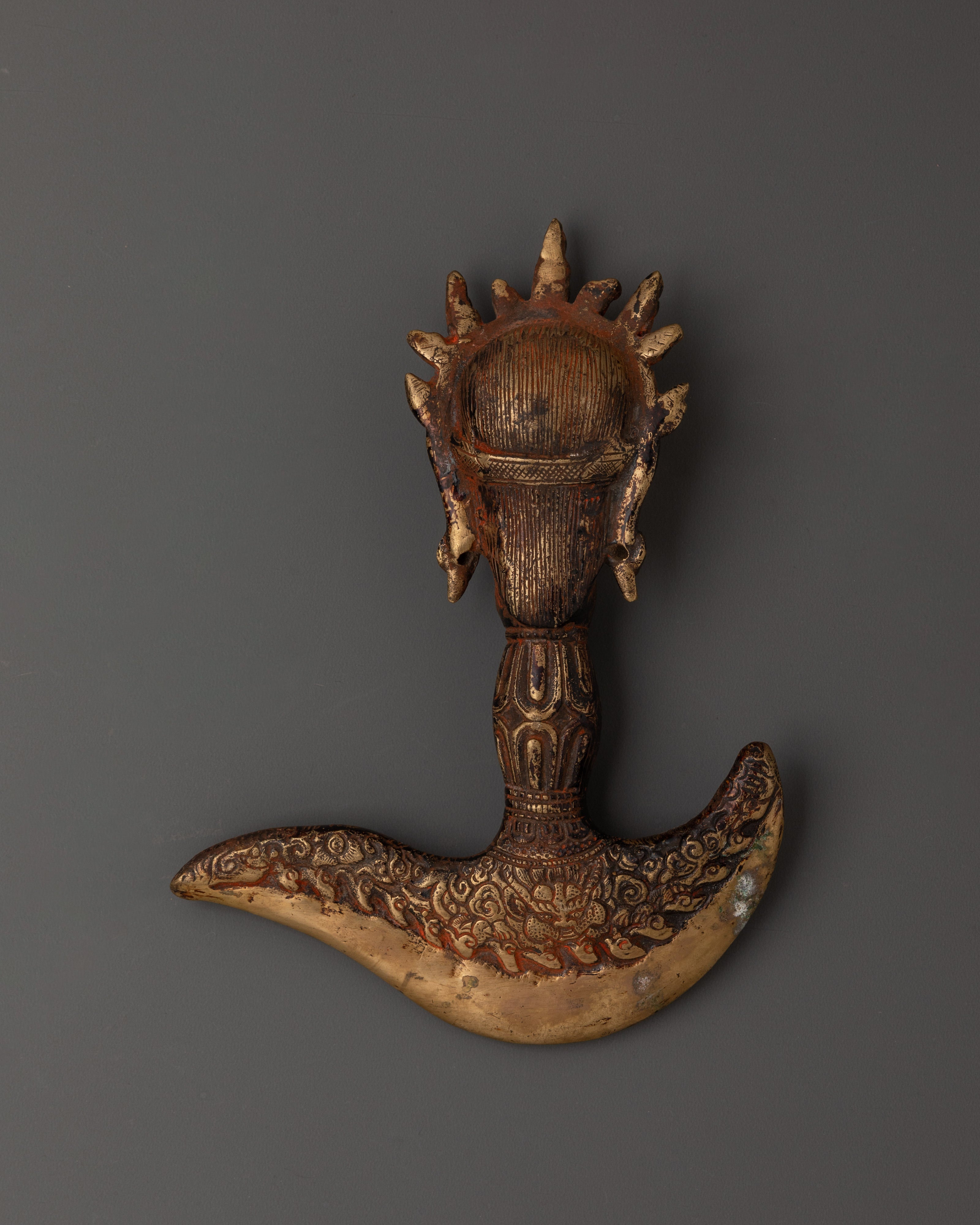 Traditional Tibetan Kartika Knife | Handcrafted Brass Ritual Dagger