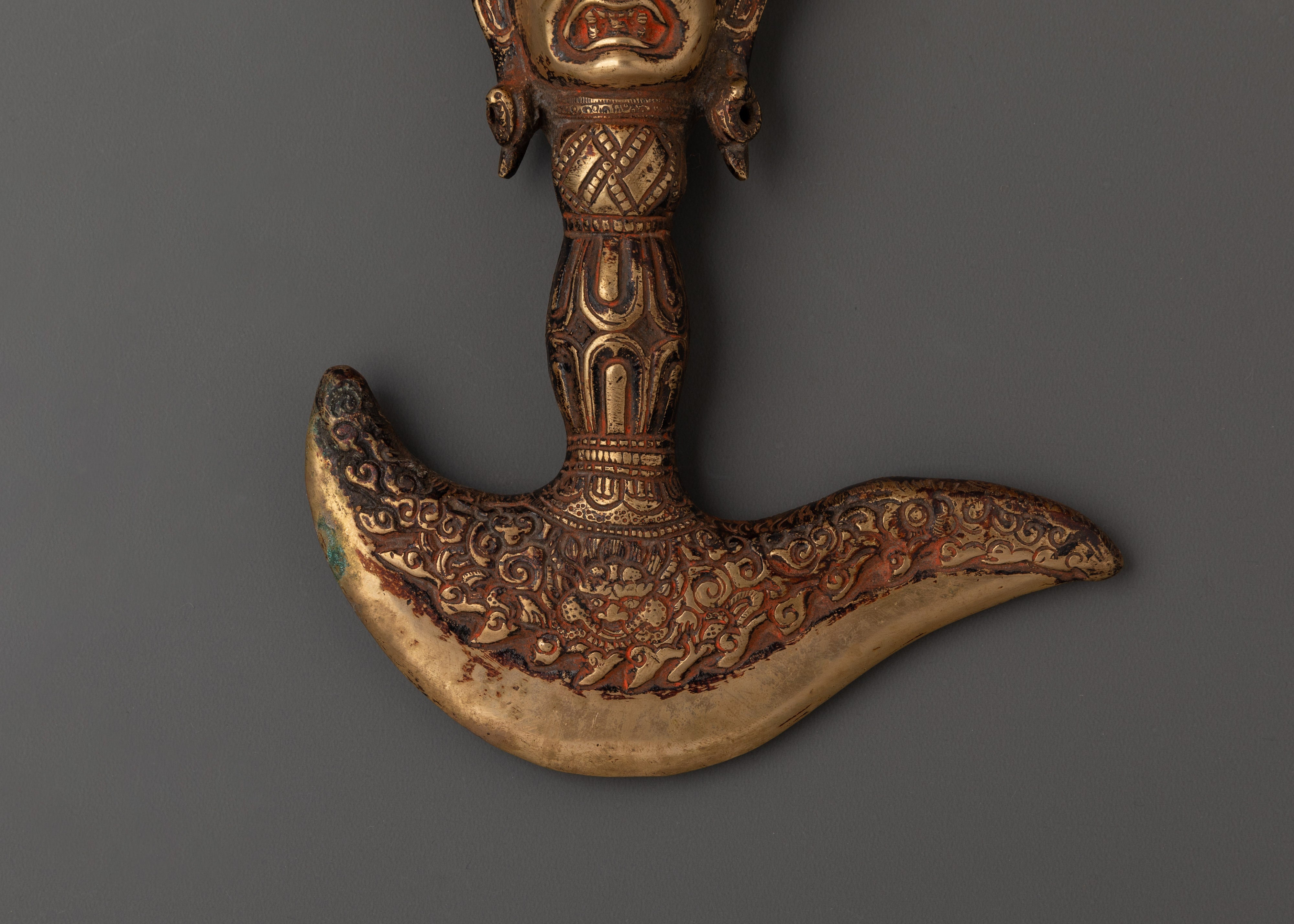 Traditional Tibetan Kartika Knife | Handcrafted Brass Ritual Dagger