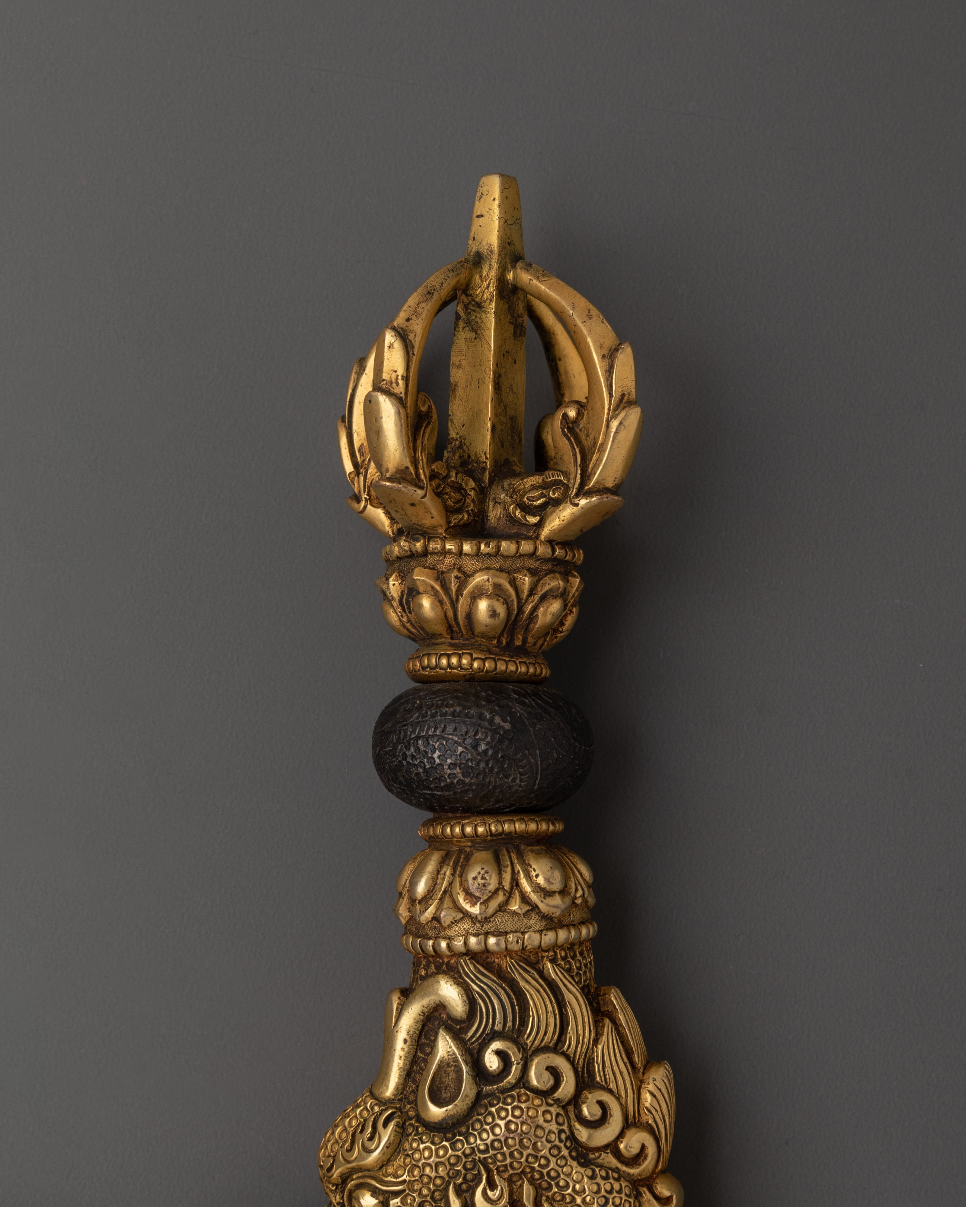 Tibetan Buddhist Ritual Kartika Knife | Handmade Brass and Iron Body