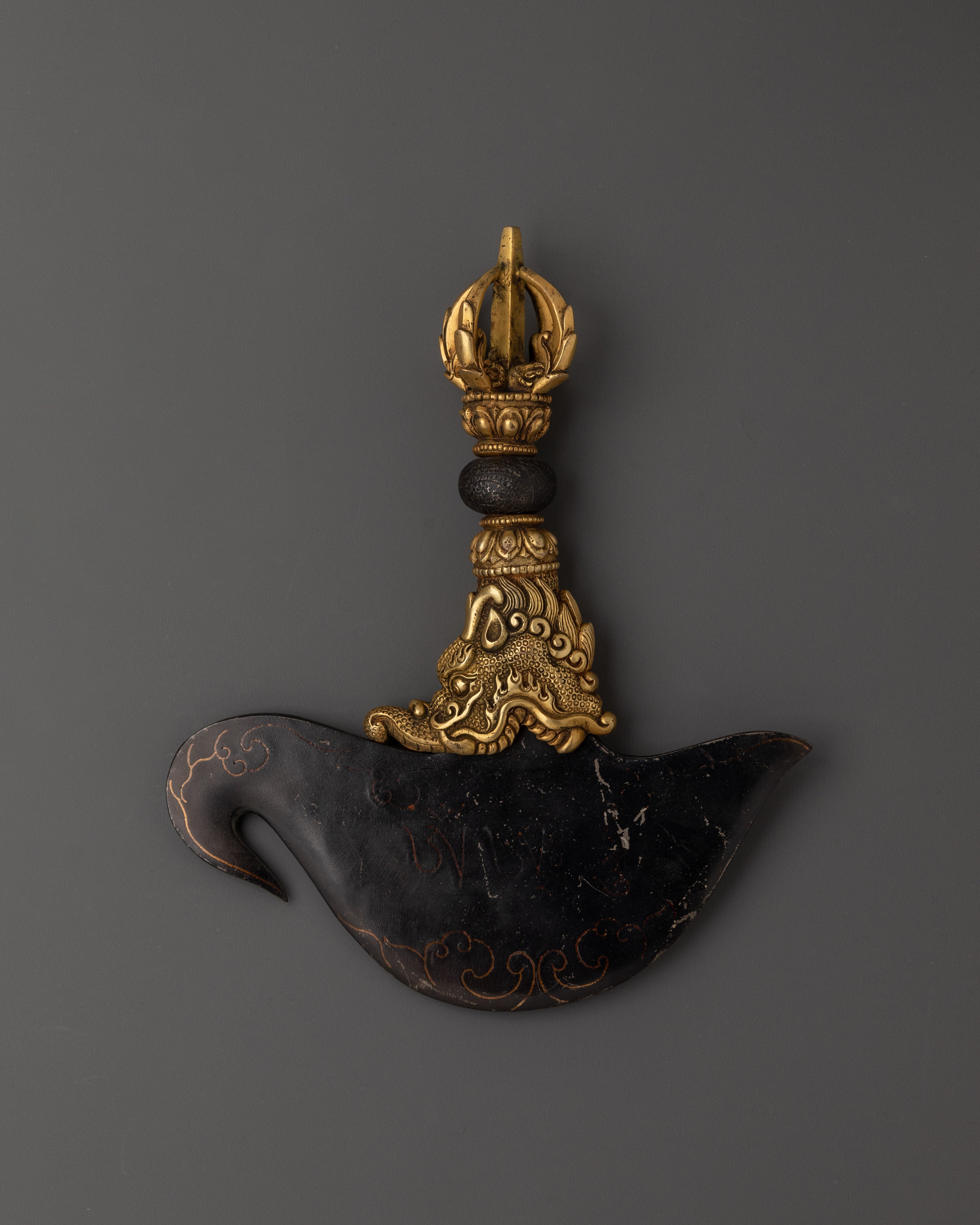Tibetan Buddhist Ritual Kartika Knife | Handmade Brass and Iron Body