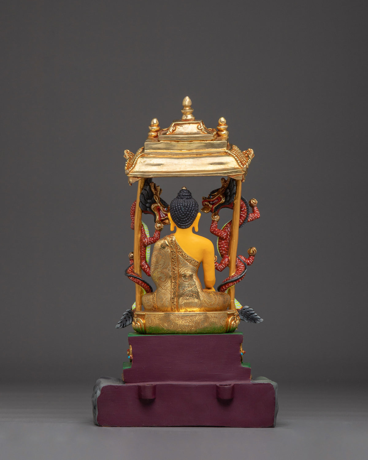 Handmade shakyamuni Buddha With Throne | Statue for Altar & Meditation