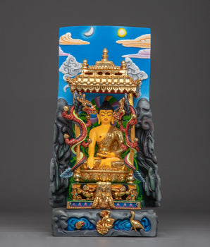 Handmade shakyamuni -buddha-with-throne-
