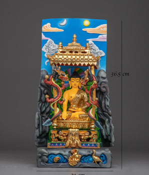 Handmade shakyamuni -buddha-with-throne-