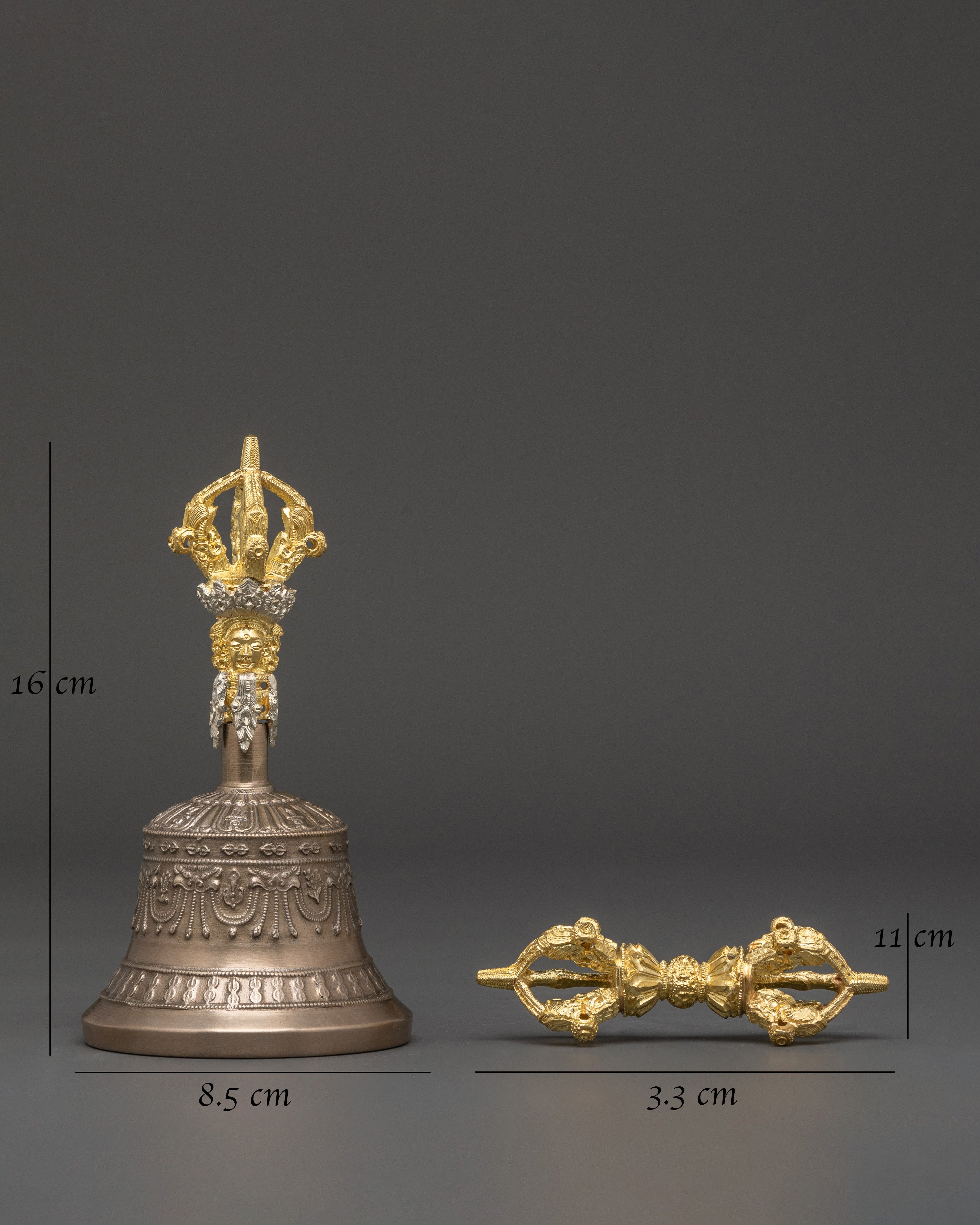 Traditional Tibetan Bell and Vajra Set | Handcrafted Ritual Tools