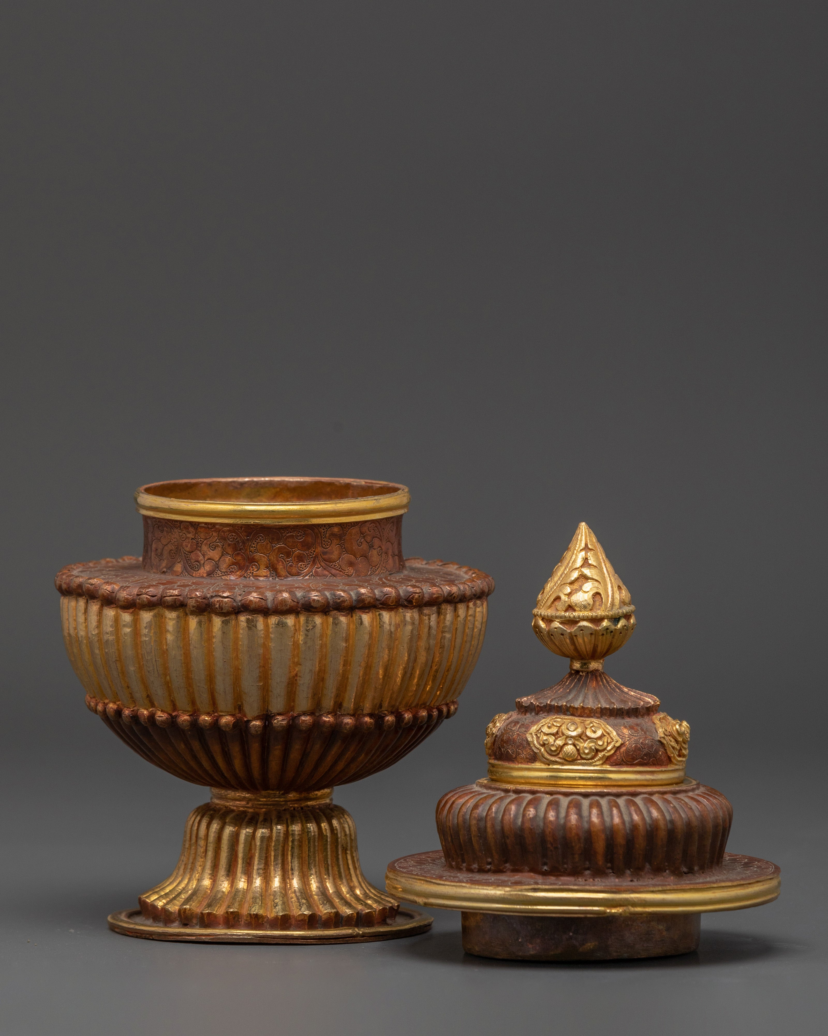 Buddhist Offering Rice Pot | Tibetan Buddhist Ritual Container