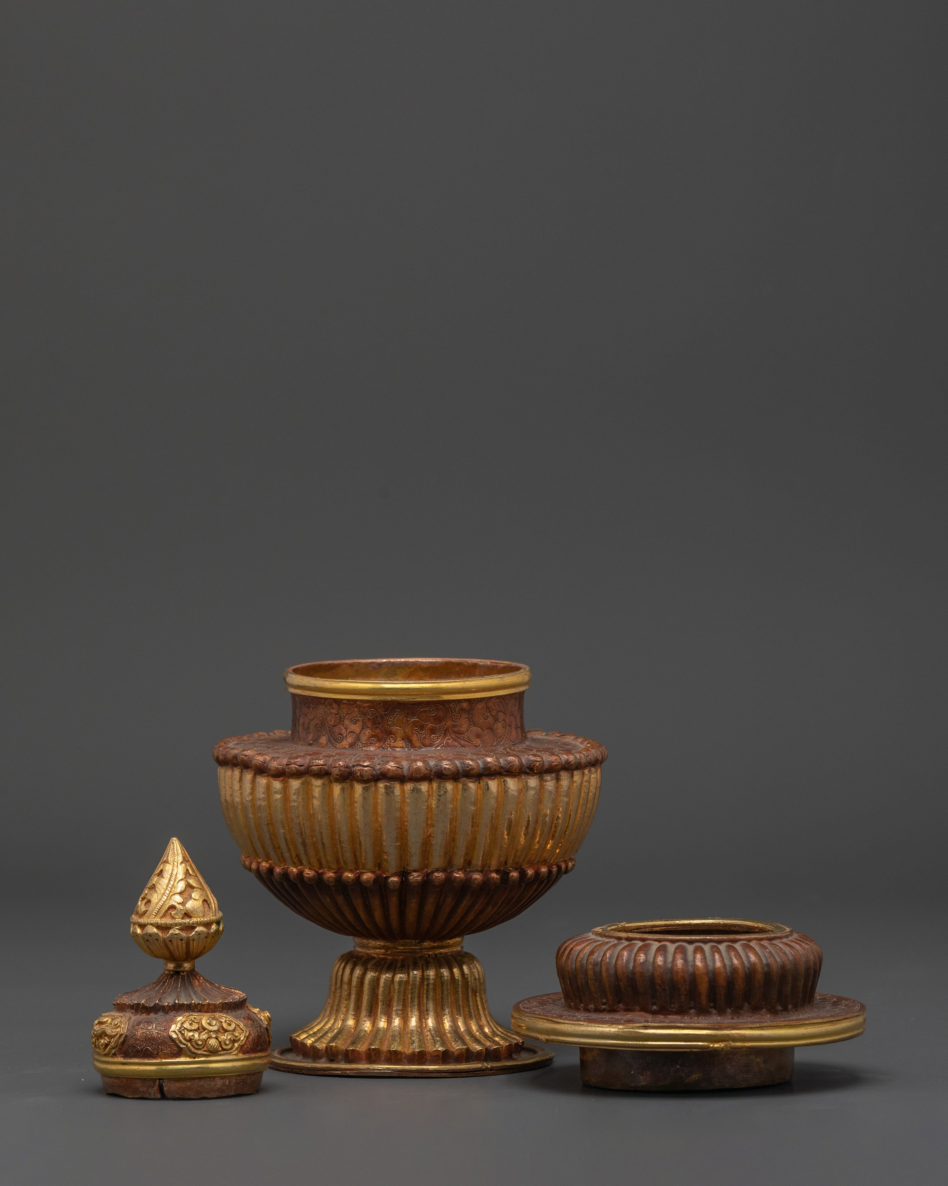 Buddhist Offering Rice Pot | Tibetan Buddhist Ritual Container