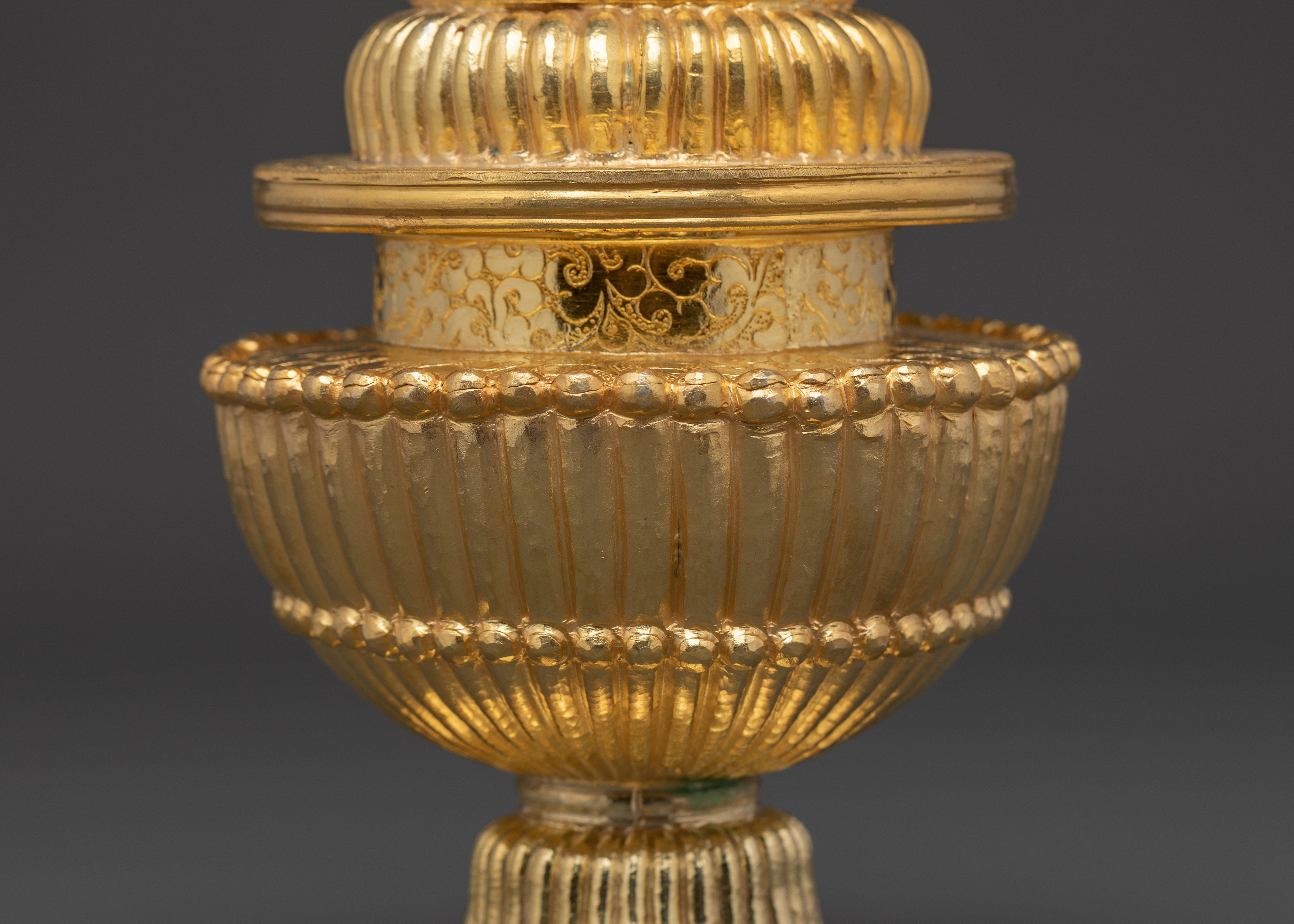 Handcrafted Tibetan Rice Pot | Mercury Gold Plated Copper Rice Pot