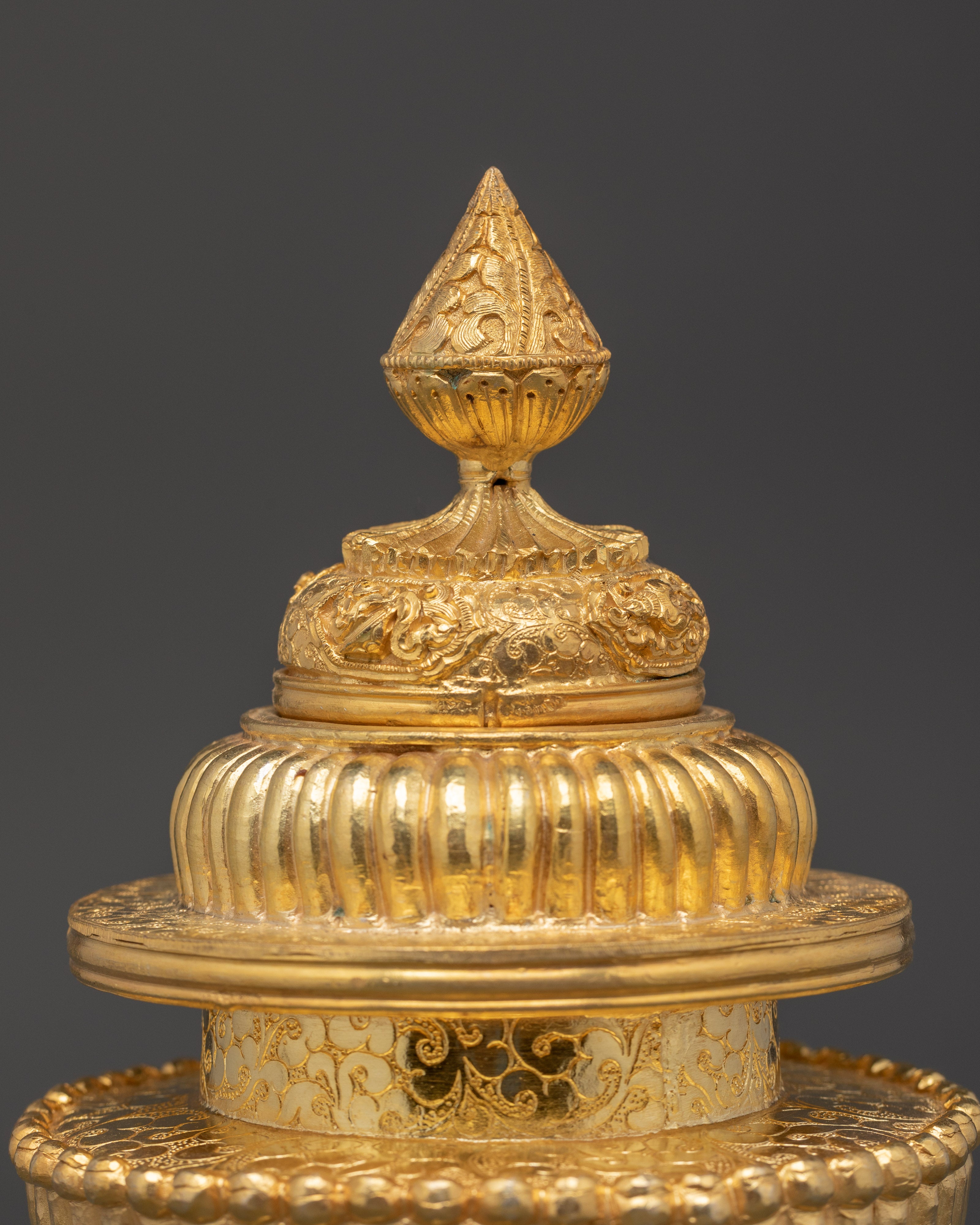Handcrafted Tibetan Rice Pot | Mercury Gold Plated Copper Rice Pot