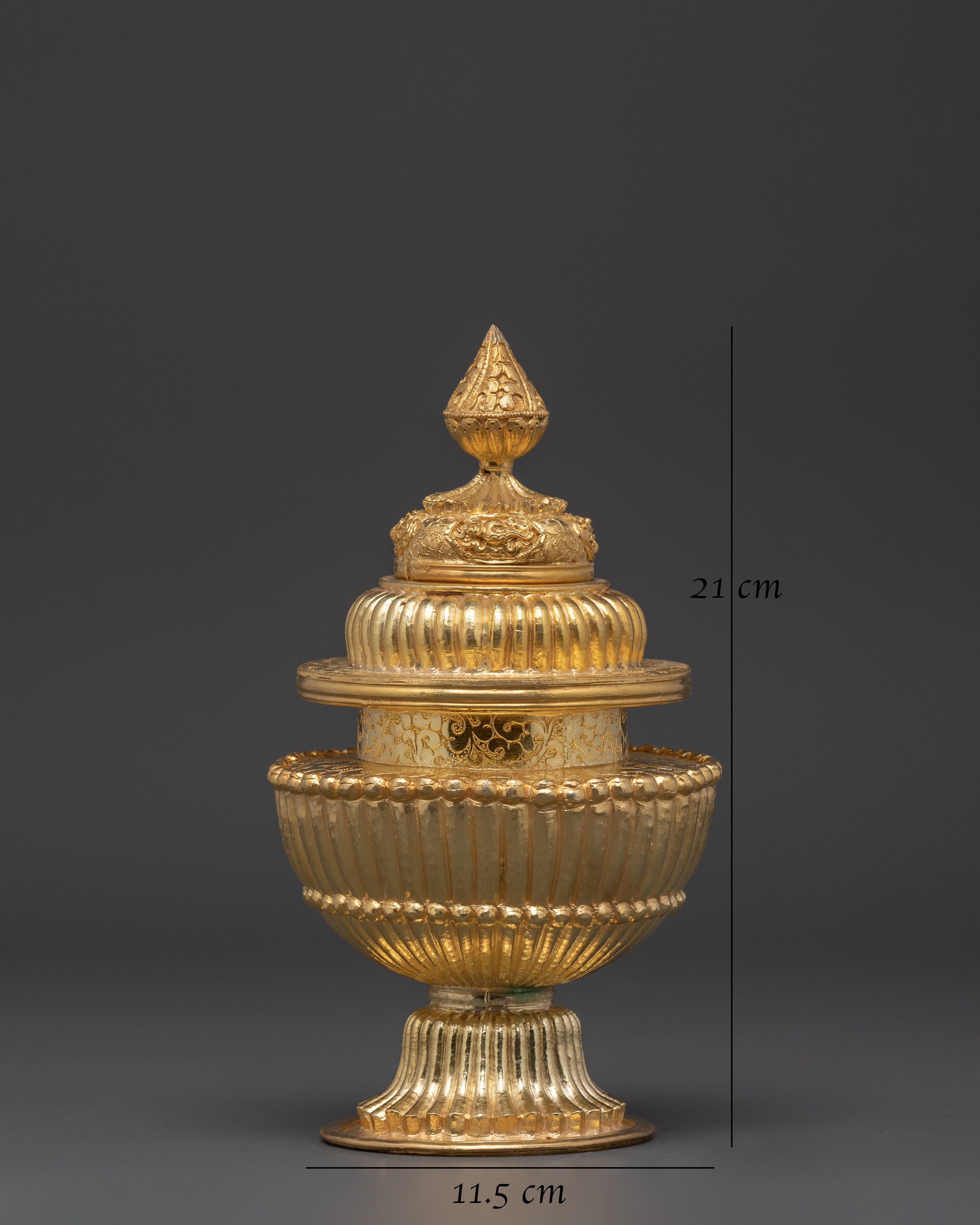 Handcrafted Tibetan Rice Pot | Mercury Gold Plated Copper Rice Pot
