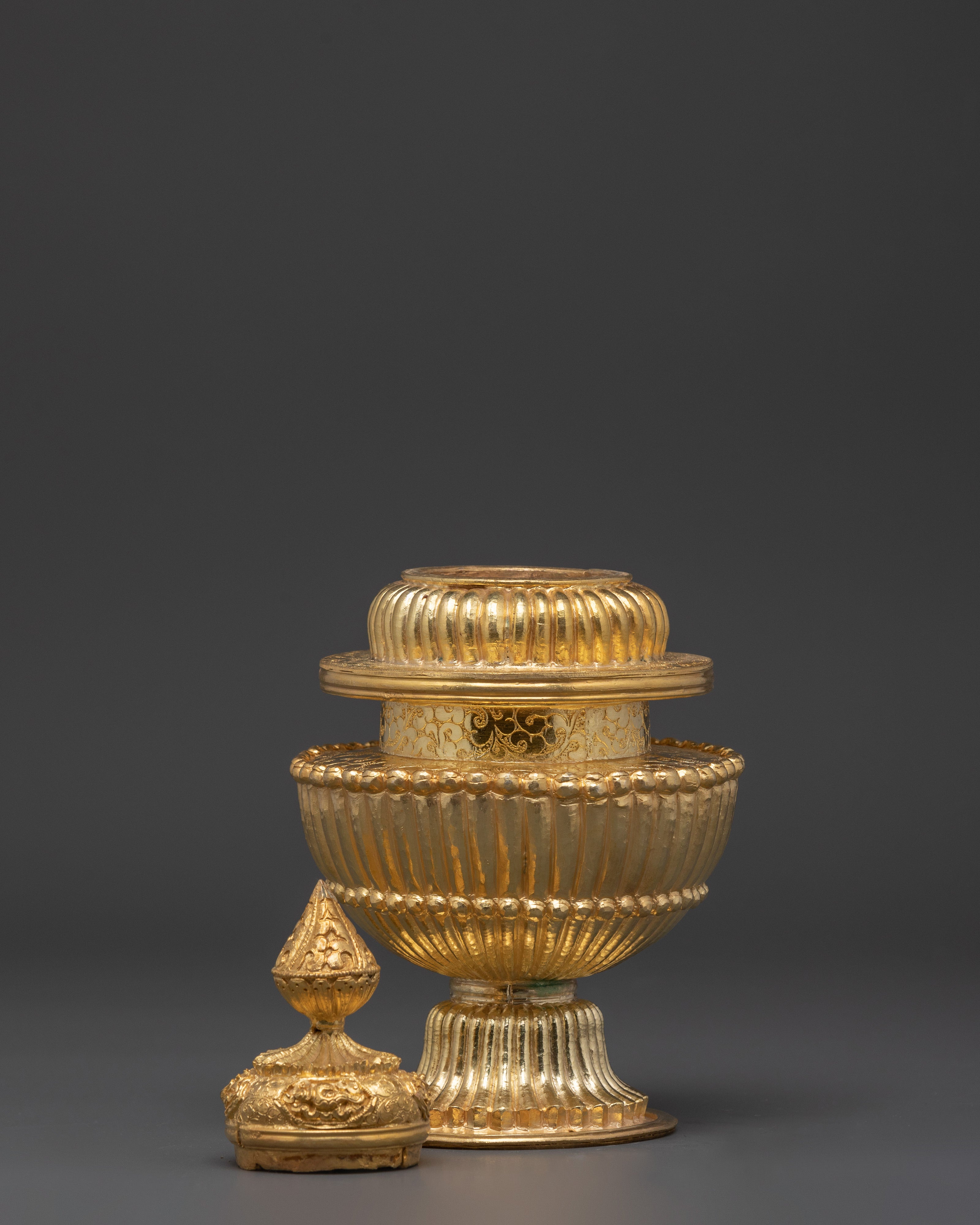 Handcrafted Tibetan Rice Pot | Mercury Gold Plated Copper Rice Pot