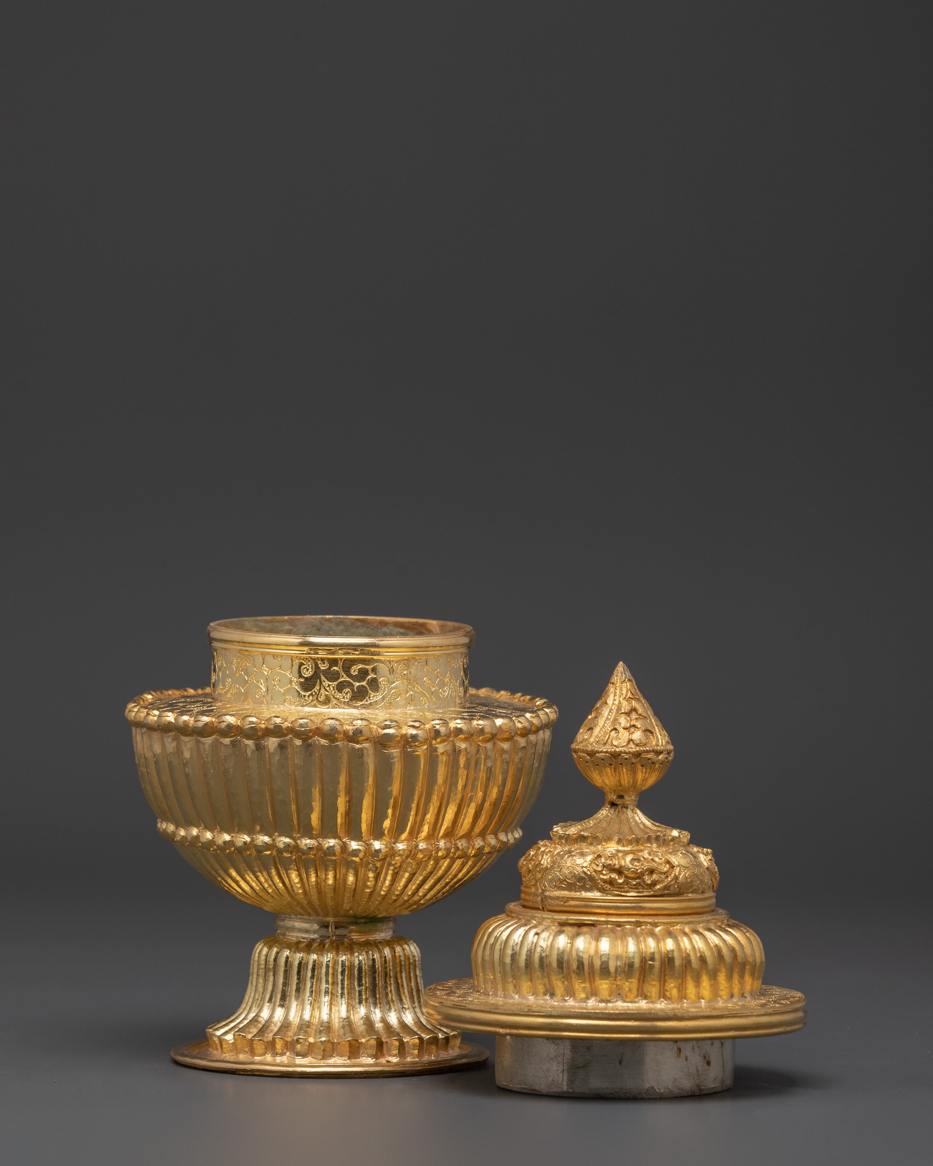 Handcrafted Tibetan Rice Pot | Mercury Gold Plated Copper Rice Pot