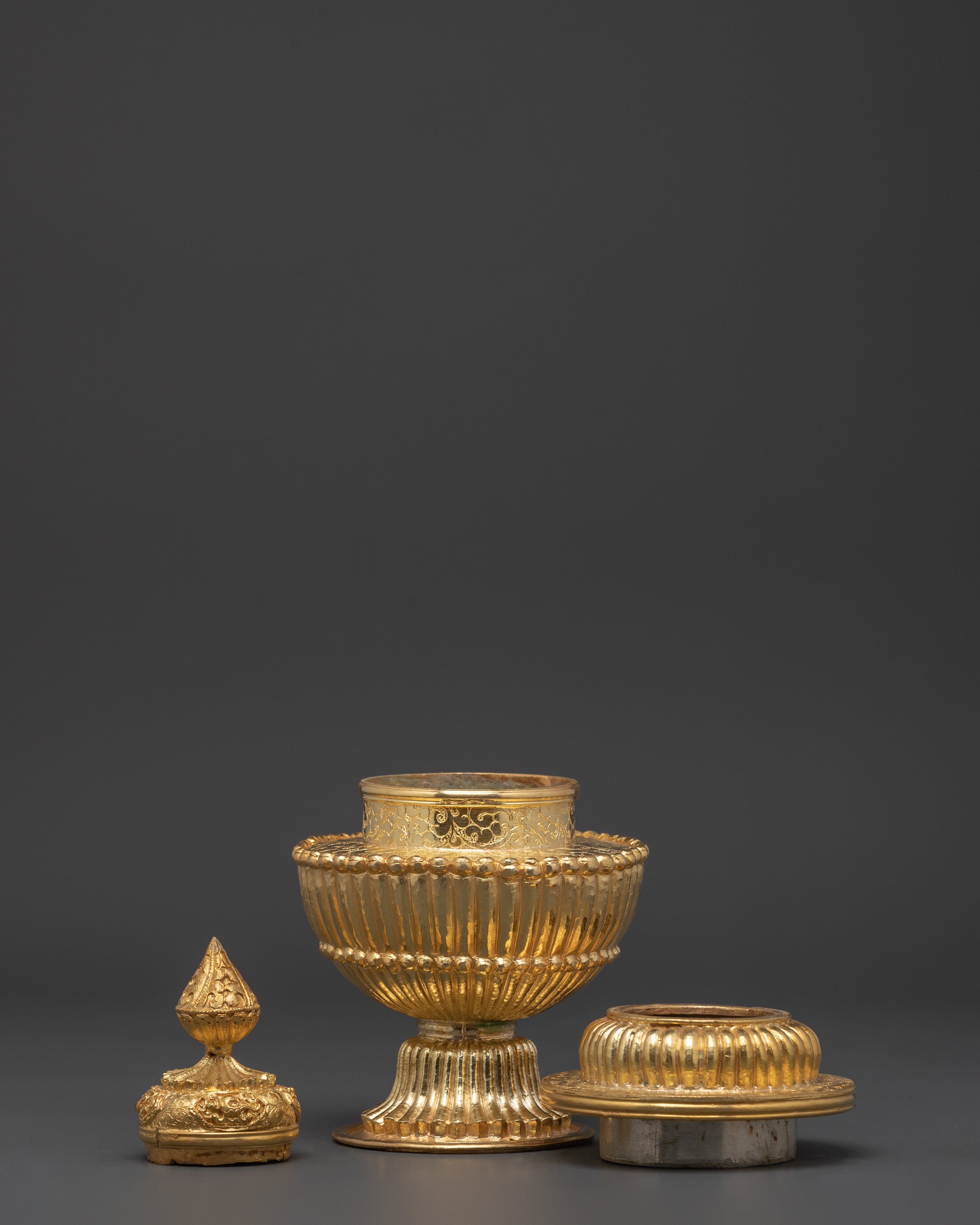 Handcrafted Tibetan Rice Pot | Mercury Gold Plated Copper Rice Pot