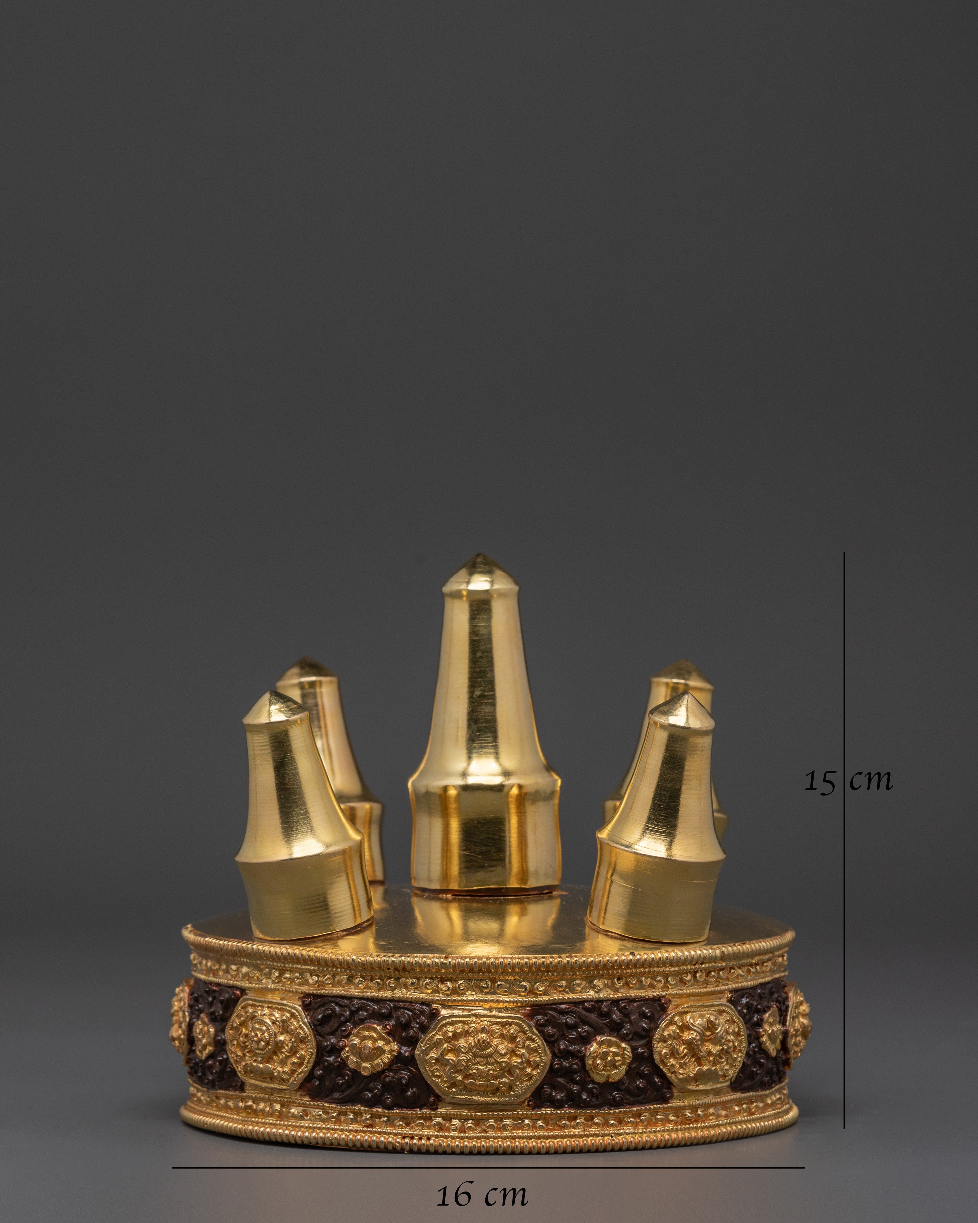 Spiritual Mandala Offering | Gold Plated Oxidized Copper Ritual Art