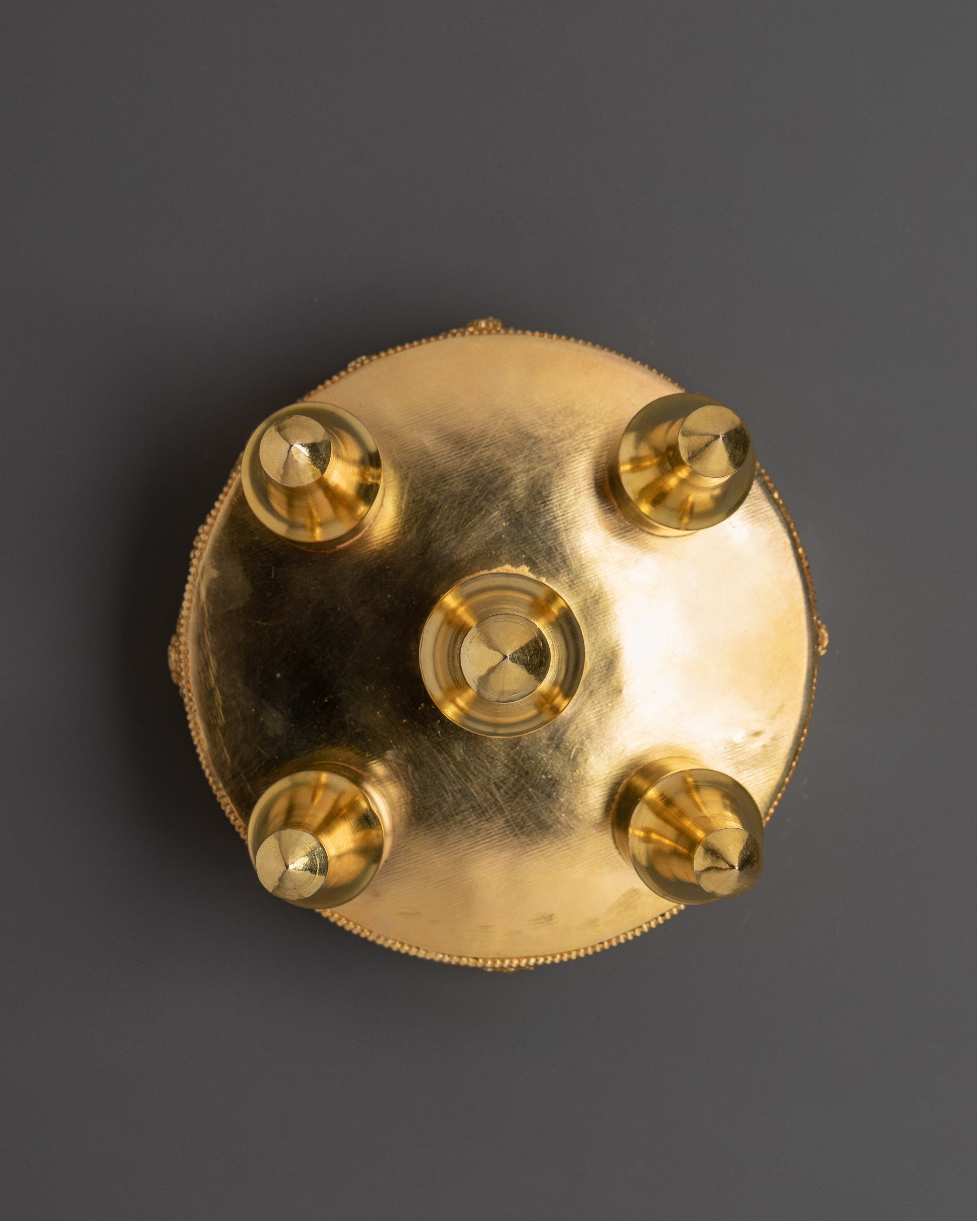 Spiritual Mandala Offering | Gold Plated Oxidized Copper Ritual Art