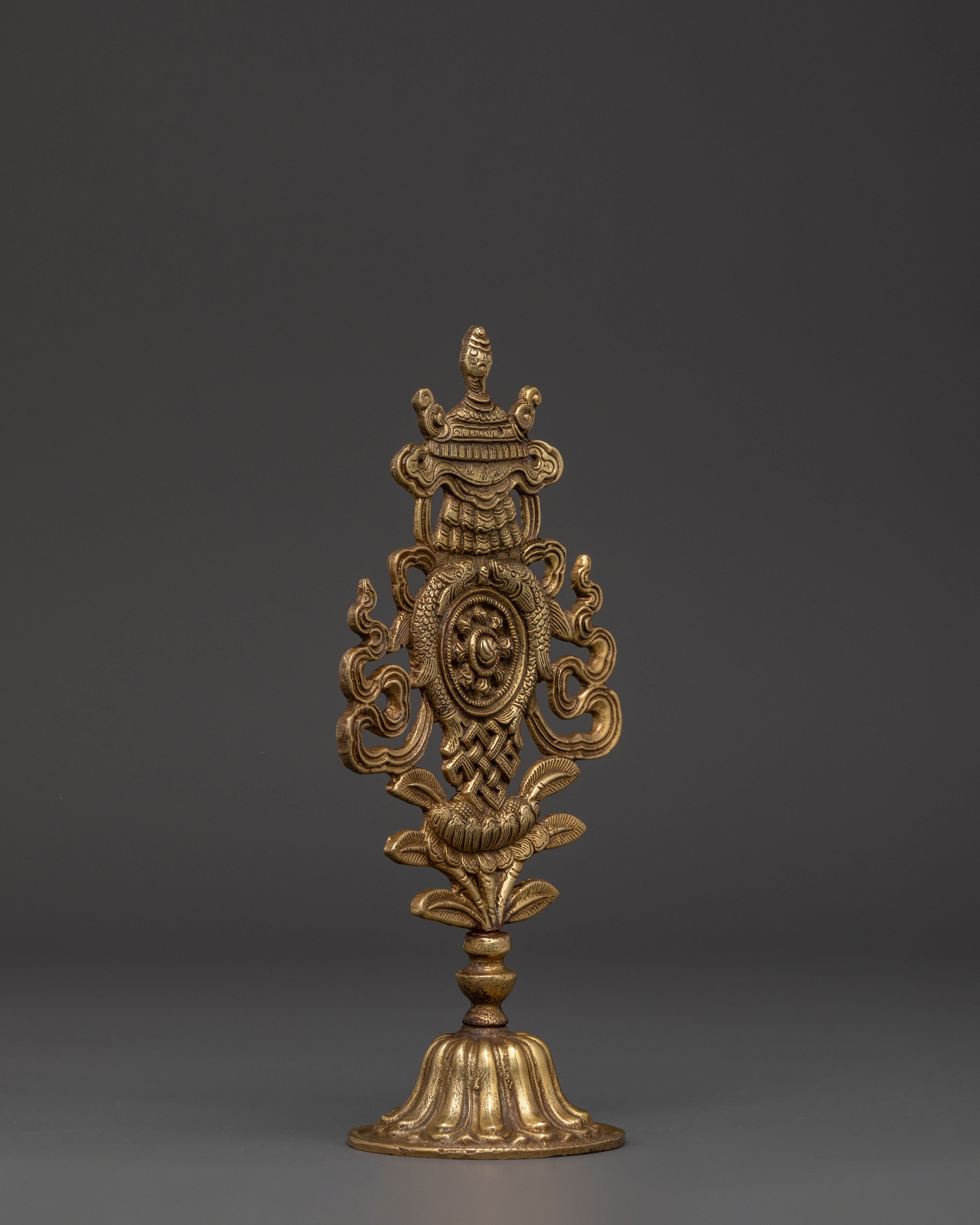 Auspicious Symbol Spiritual Brass Artwork | Tibetan Buddhist Sacred Decor