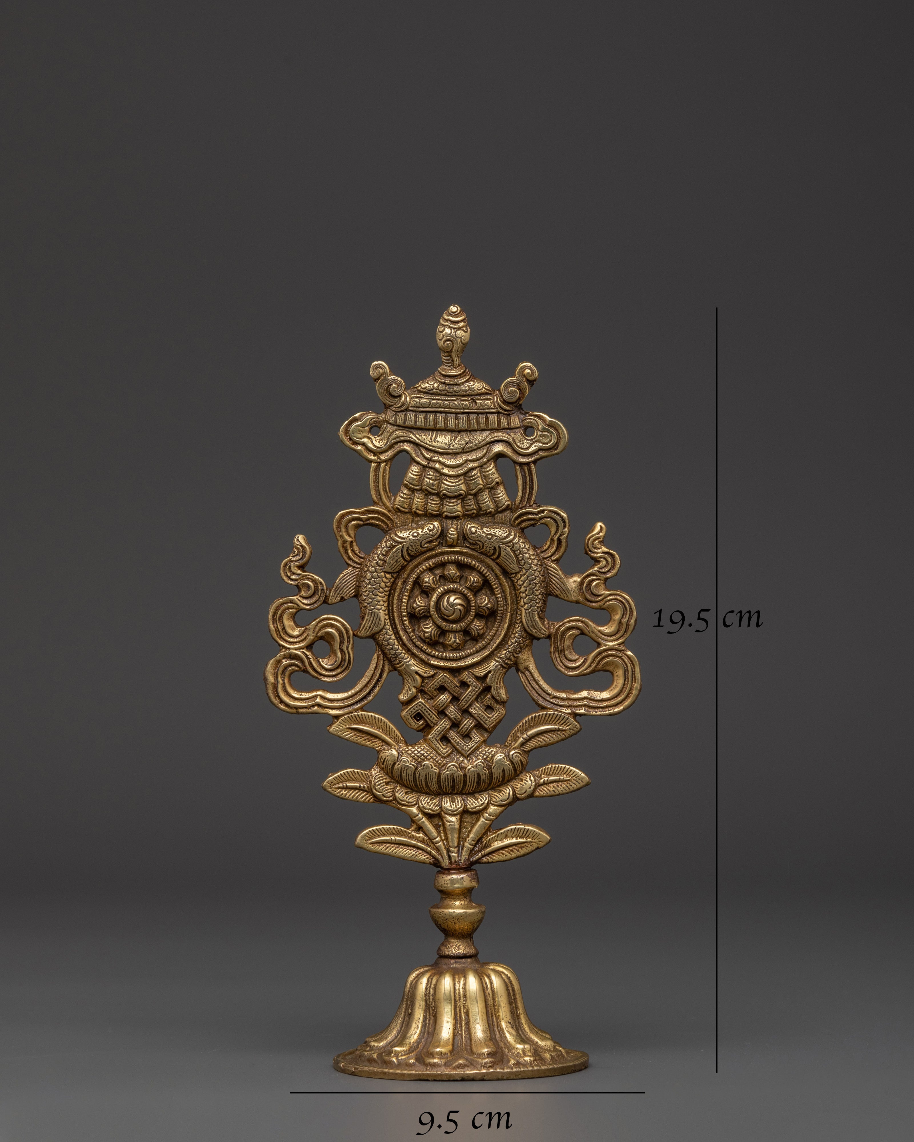 Auspicious Symbol Spiritual Brass Artwork | Tibetan Buddhist Sacred Decor