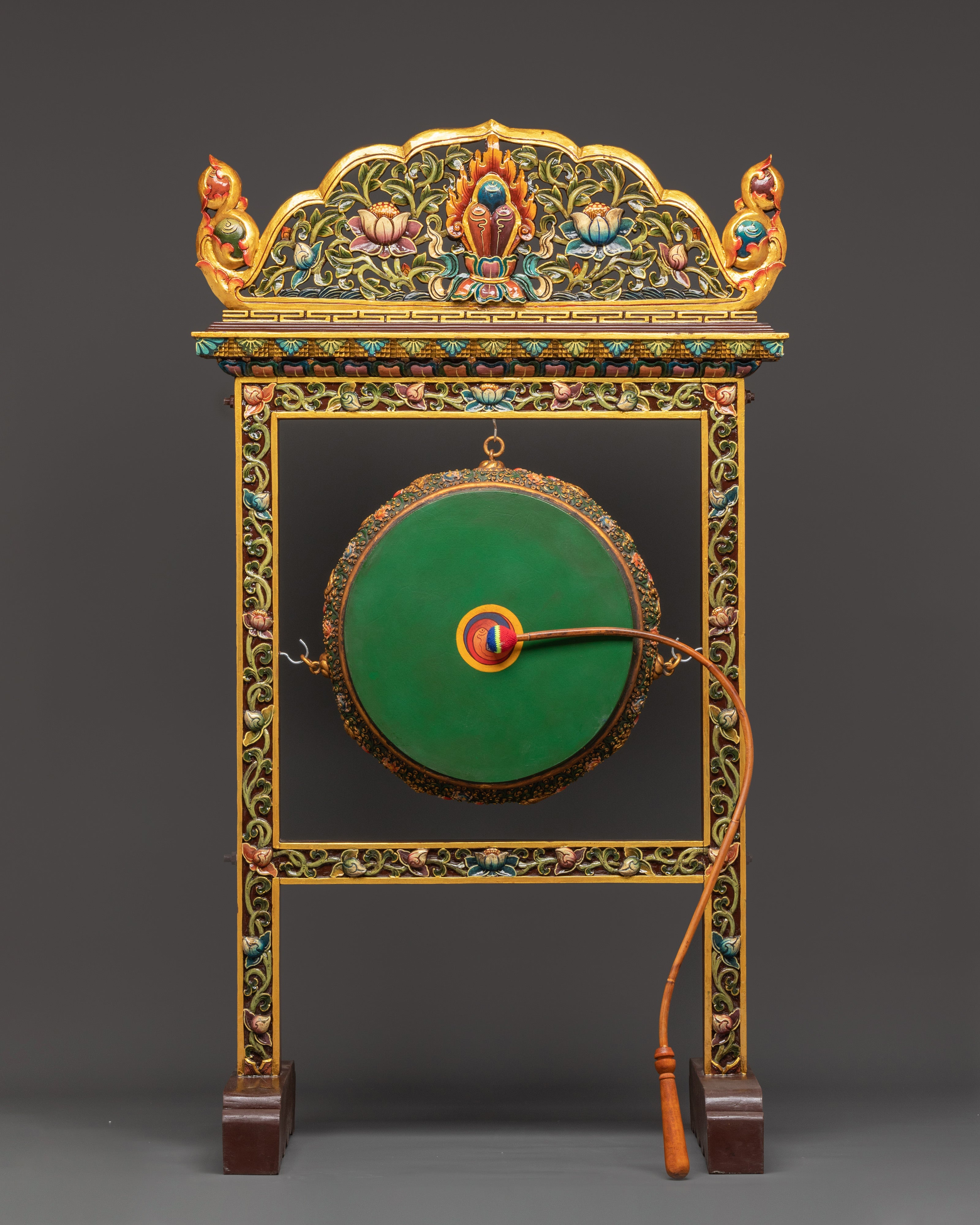 Handcrafted Tibetan Ritual Dhangro Drum | for Ceremonial & Sound Healing Use