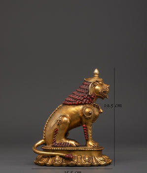 Handcrafted Copper Lion Set | Perfect for Living Room