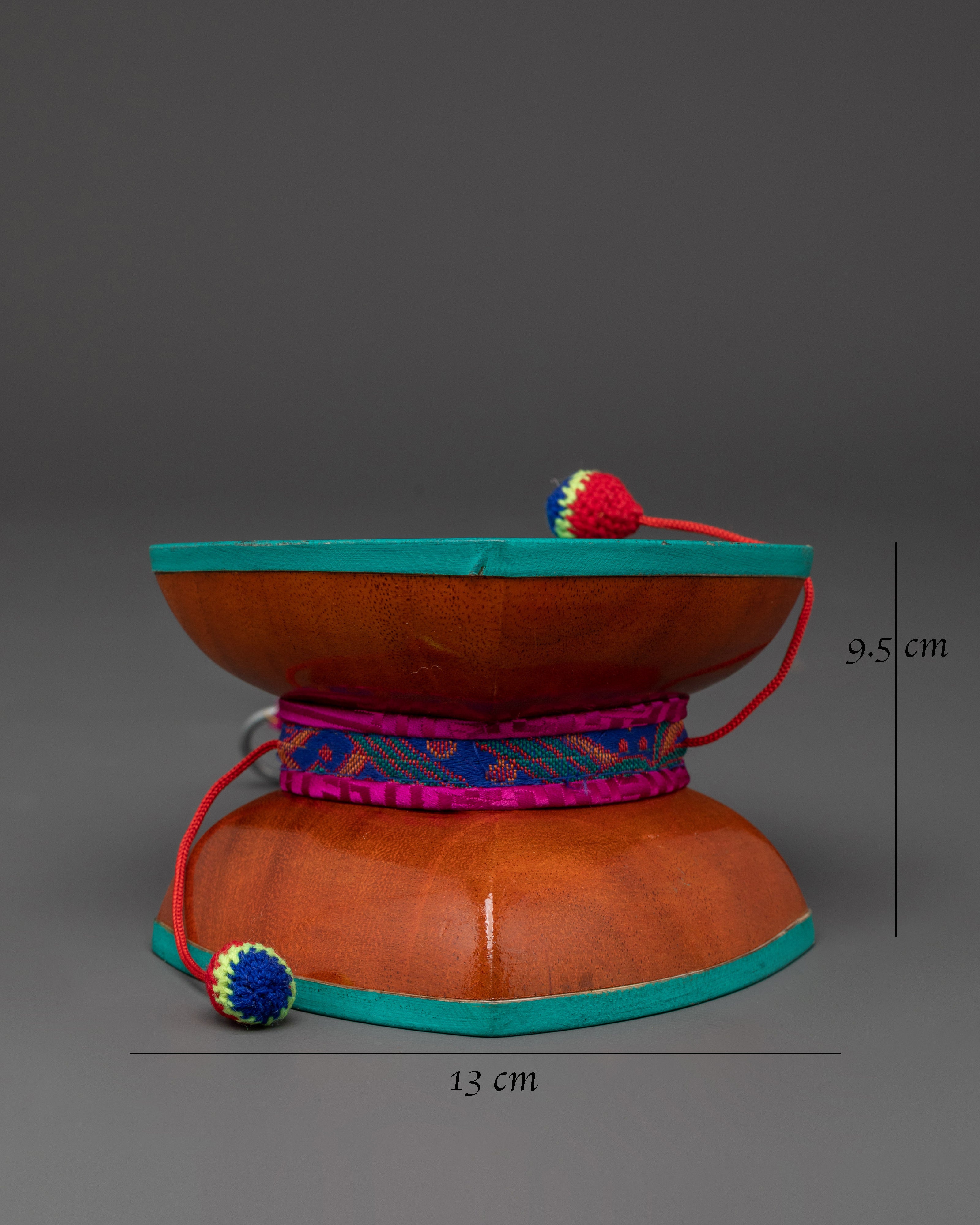 Wooden Damaru for Ritual Cerermonies | Tibetan Buddhist Instrument