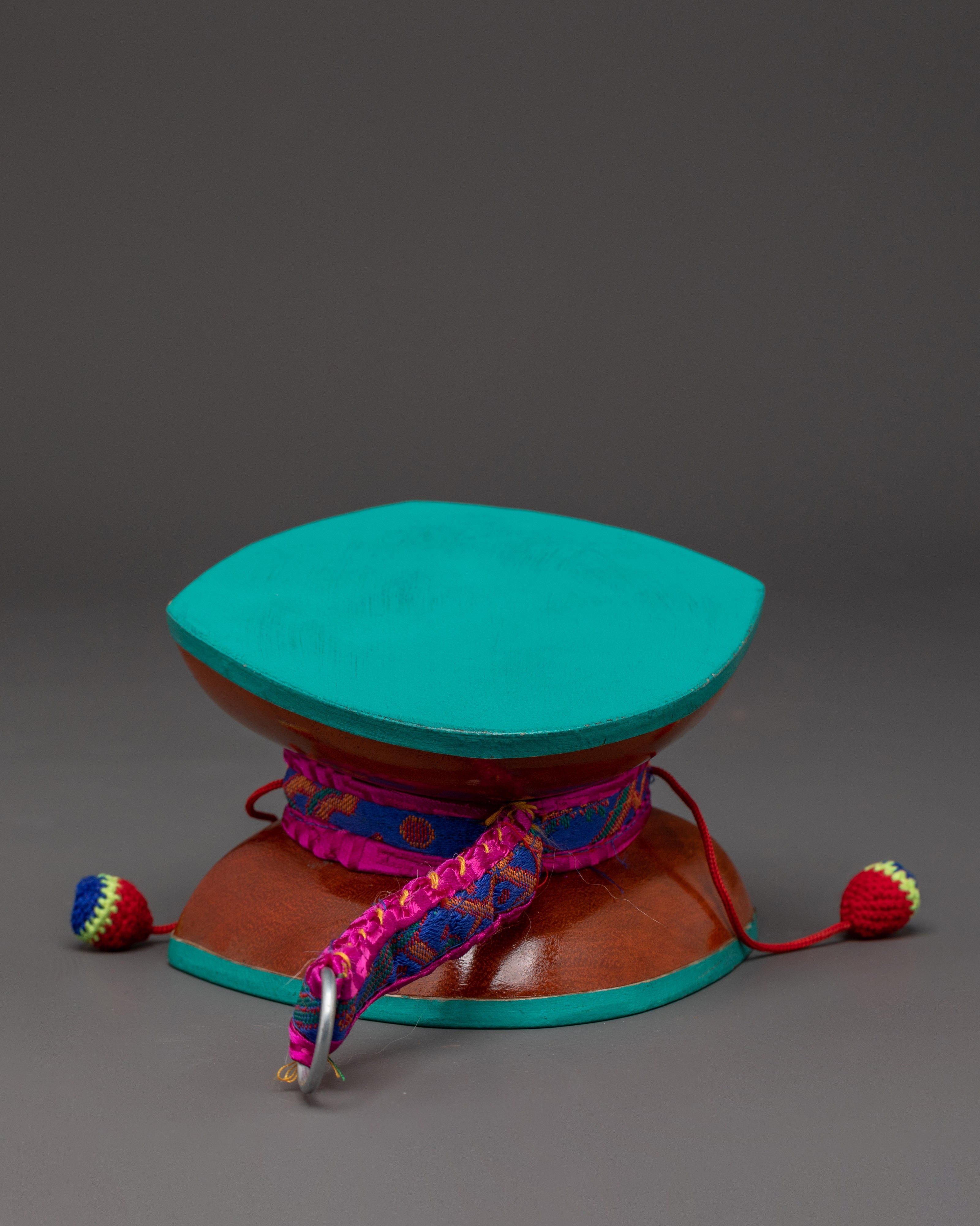 Wooden Damaru for Ritual Cerermonies | Tibetan Buddhist Instrument