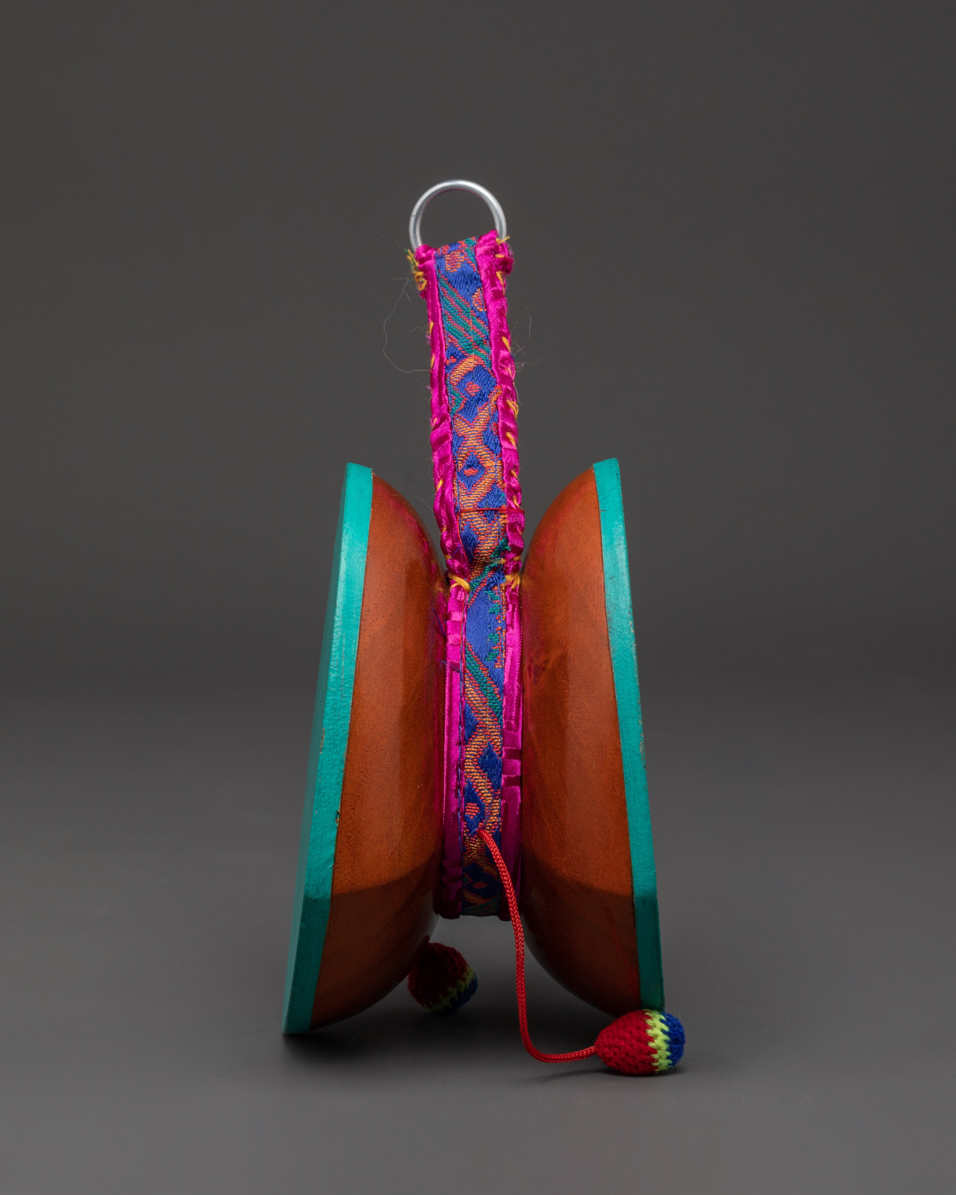 Wooden Damaru for Ritual Cerermonies | Tibetan Buddhist Instrument